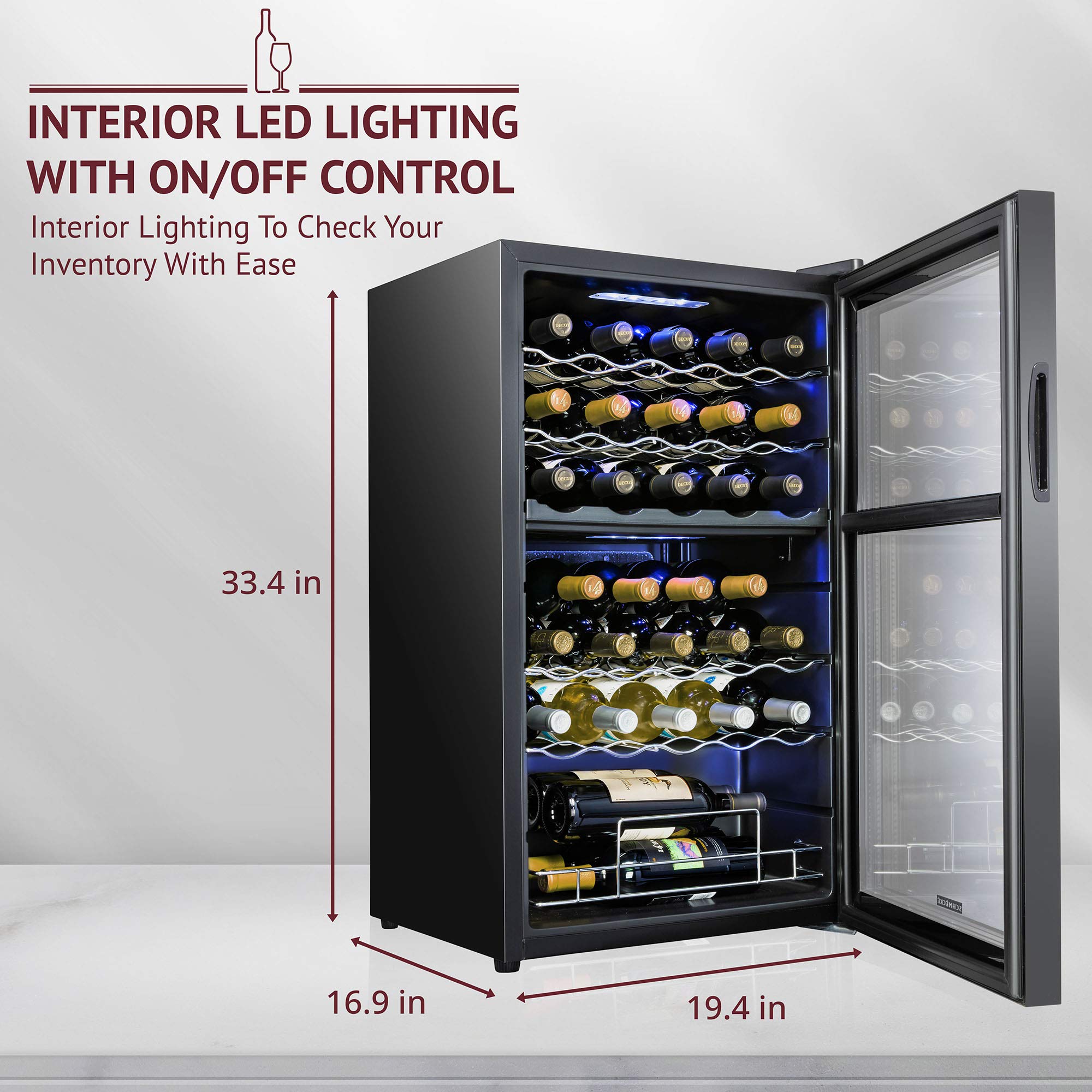 Foto 5 | Refrigerador De Vino Schmécké Para 33 Botellas De Doble Zona - Venta Internacional.