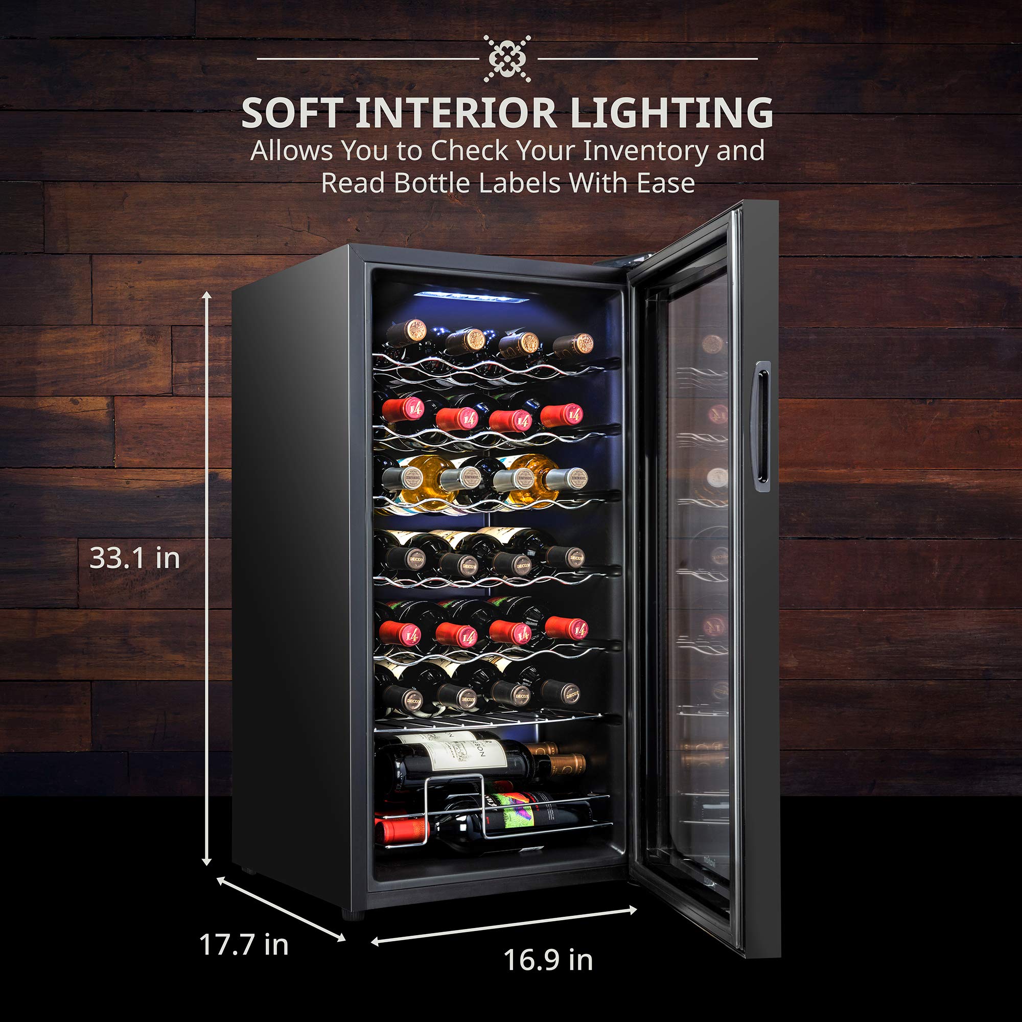 Foto 6 pulgar | Refrigerador De Vino Ivation Para 28 Botellas Con Cierre, 70 L - Venta Internacional.