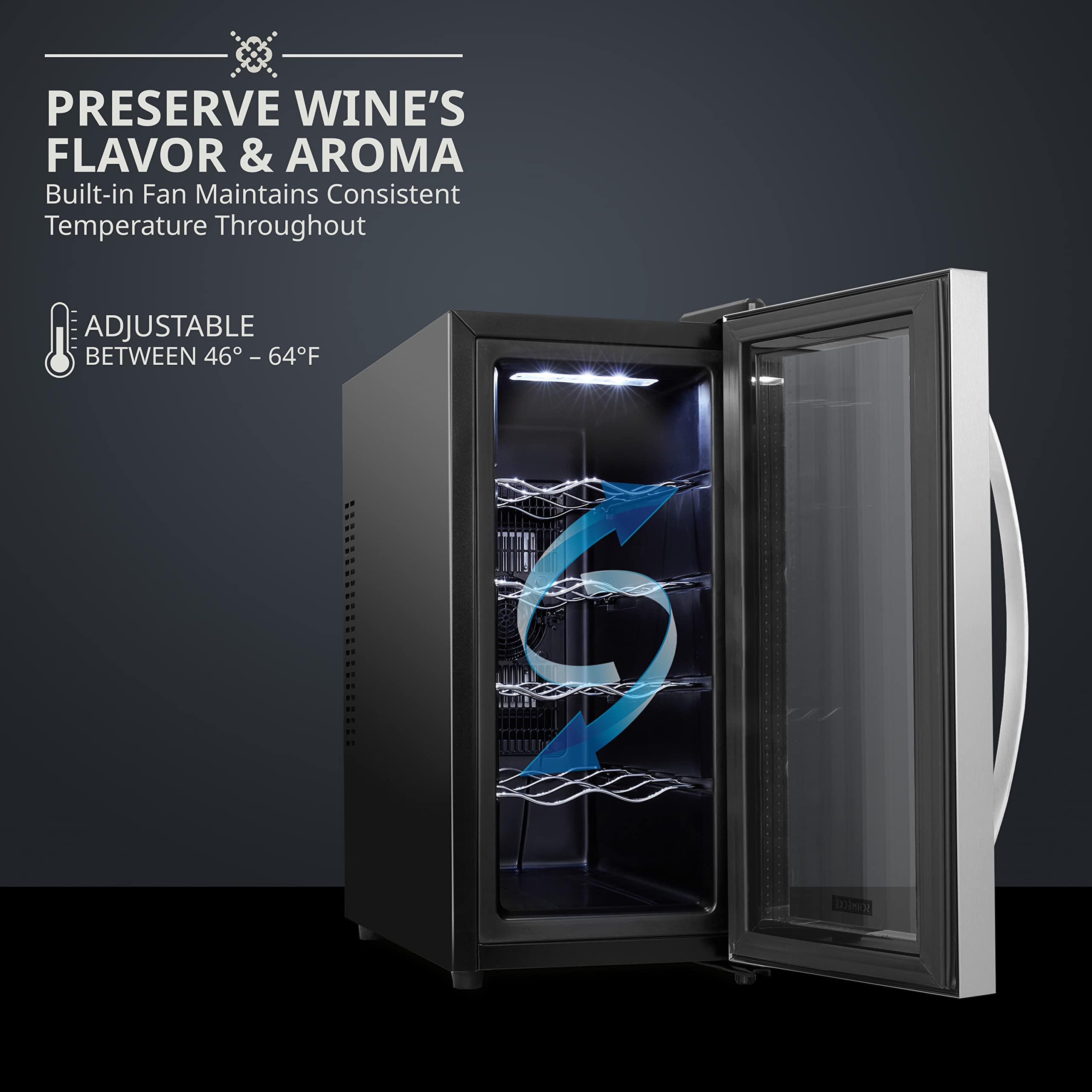 Foto 4 | Vinoteca Schmécké De Acero Inoxidable Termoeléctrico Para 10 Botellas - Venta Internacional.