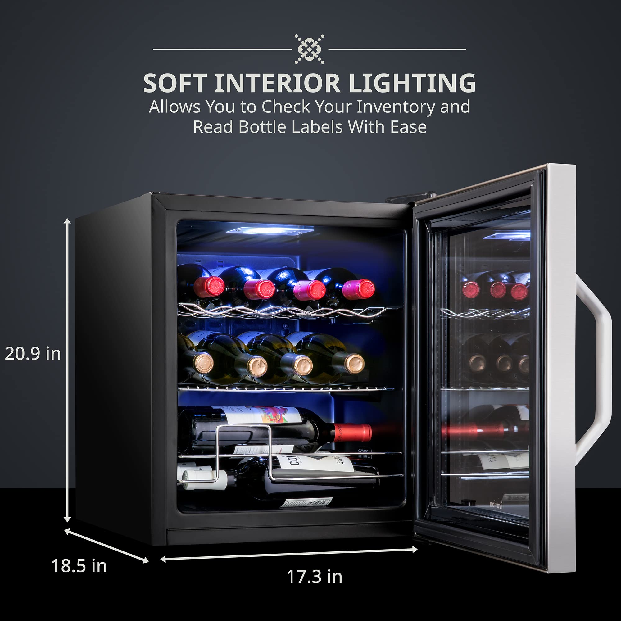 Foto 7 pulgar | Refrigerador De Vino Ivation Para 12 Botellas Con Cierre, 41l-18l - Venta Internacional.