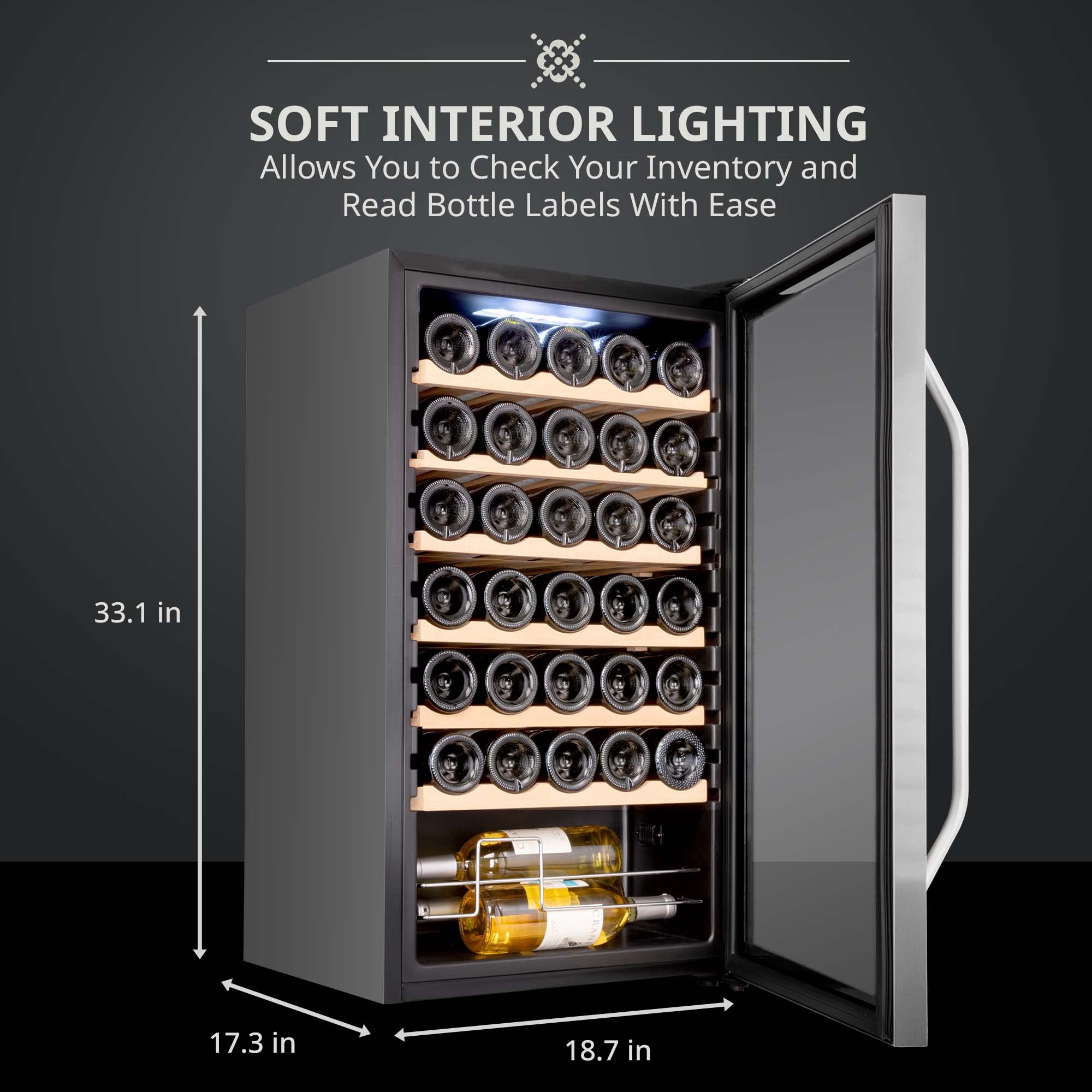 Foto 3 pulgar | Refrigerador De Vino Ivation Para 34 Botellas Con Cierre, 98 L - Venta Internacional.