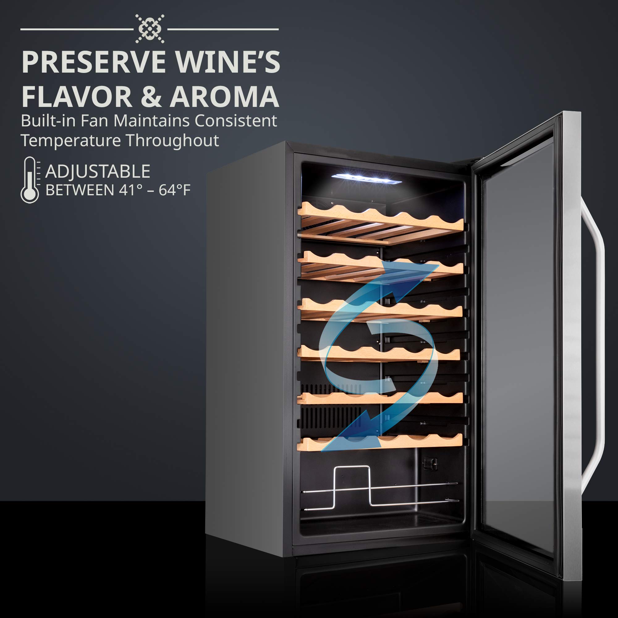 Foto 5 pulgar | Refrigerador De Vino Ivation Para 34 Botellas Con Cierre, 98 L - Venta Internacional.