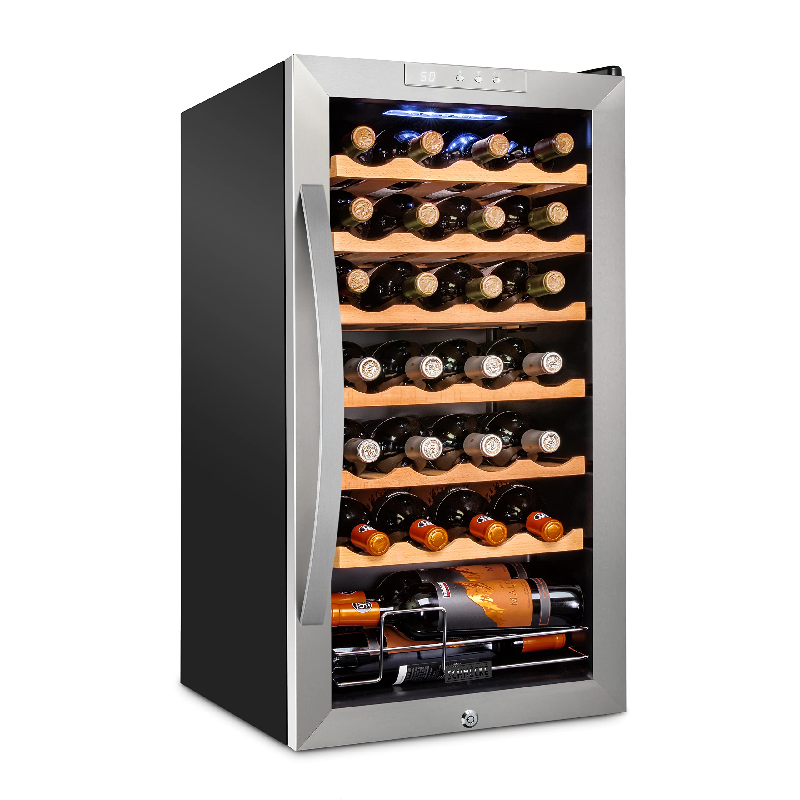 Foto 2 pulgar | Refrigerador De Vino Schmécké Para 28 Botellas Con Cierre 41°c-64°c - Venta Internacional.