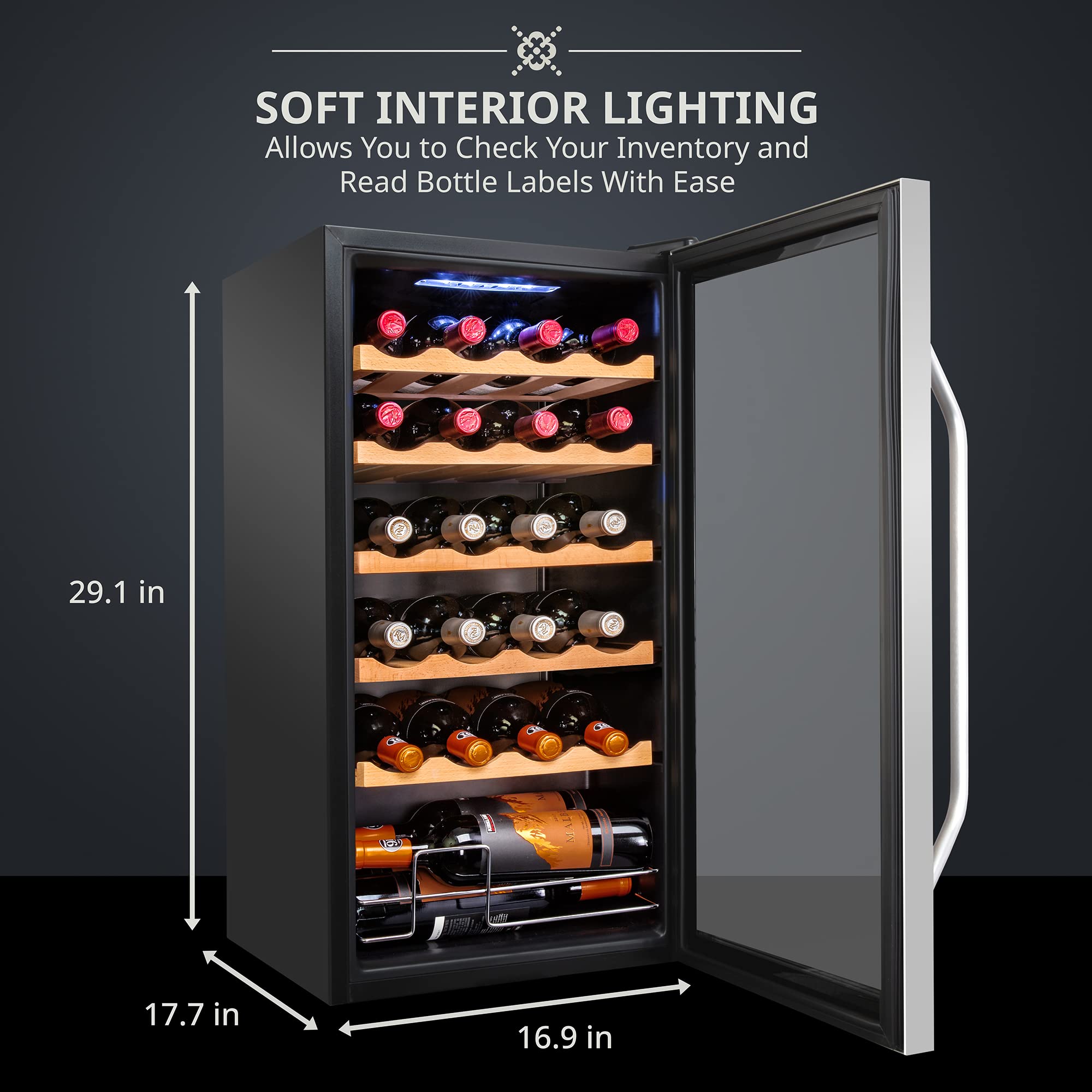 Foto 3 pulgar | Refrigerador De Vino Ivation Para 24 Botellas Con Cierre, 41l-18l - Venta Internacional.