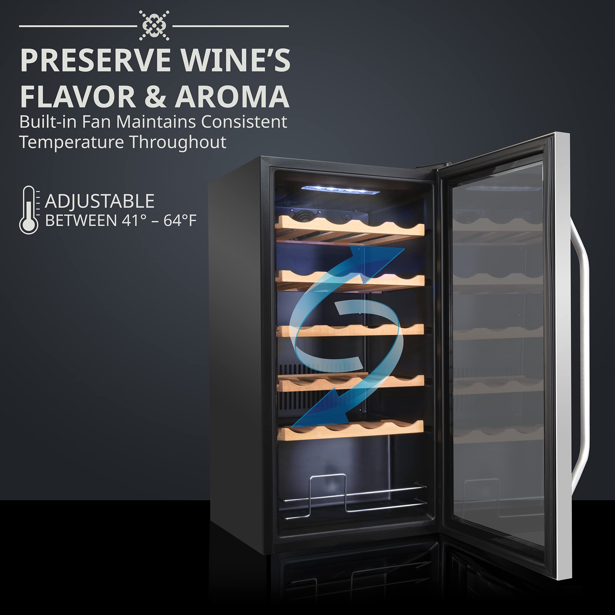 Foto 5 pulgar | Refrigerador De Vino Ivation Para 24 Botellas Con Cierre, 41l-18l - Venta Internacional.