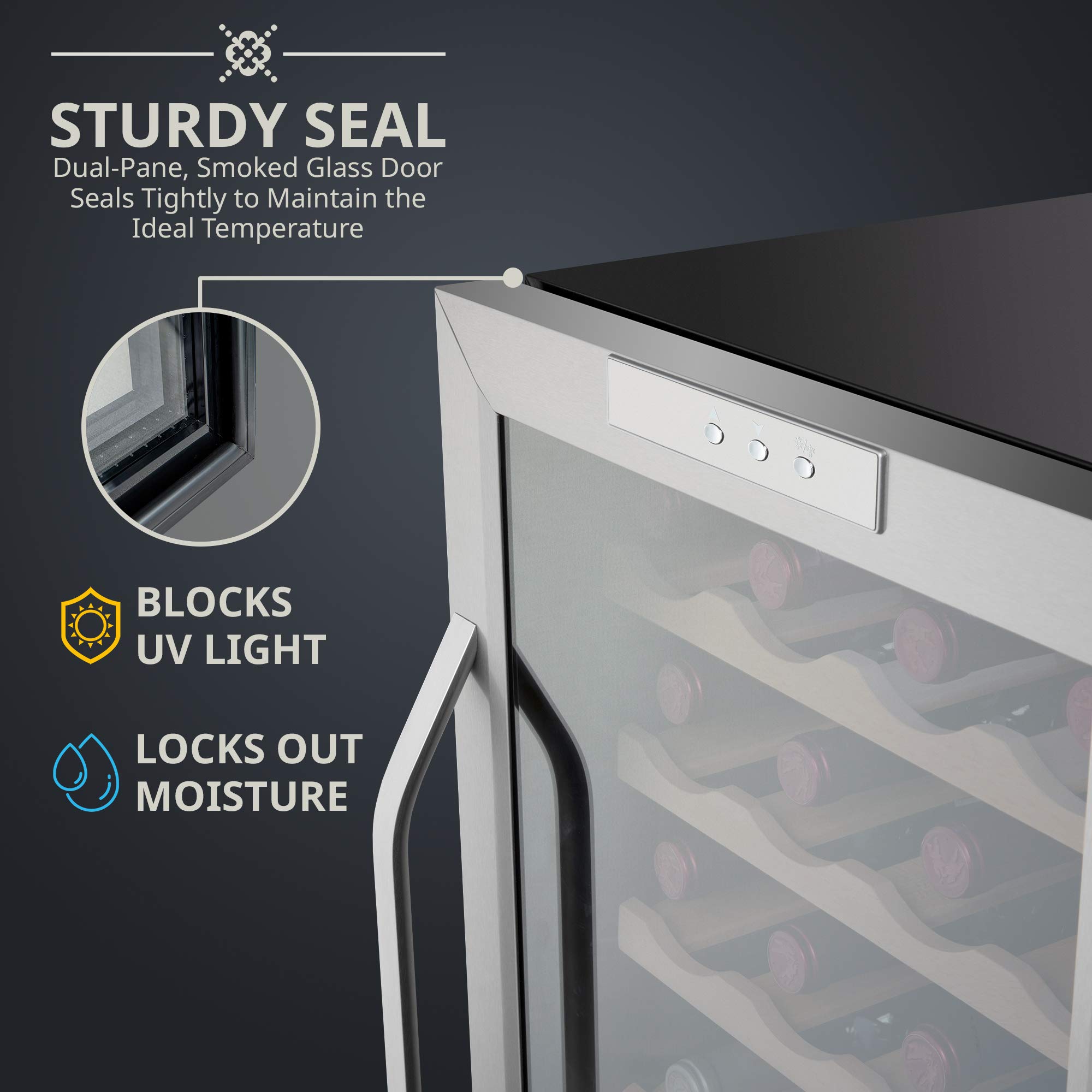 Foto 6 pulgar | Refrigerador De Vino Ivation Para 24 Botellas Con Cierre, 41l-18l - Venta Internacional.