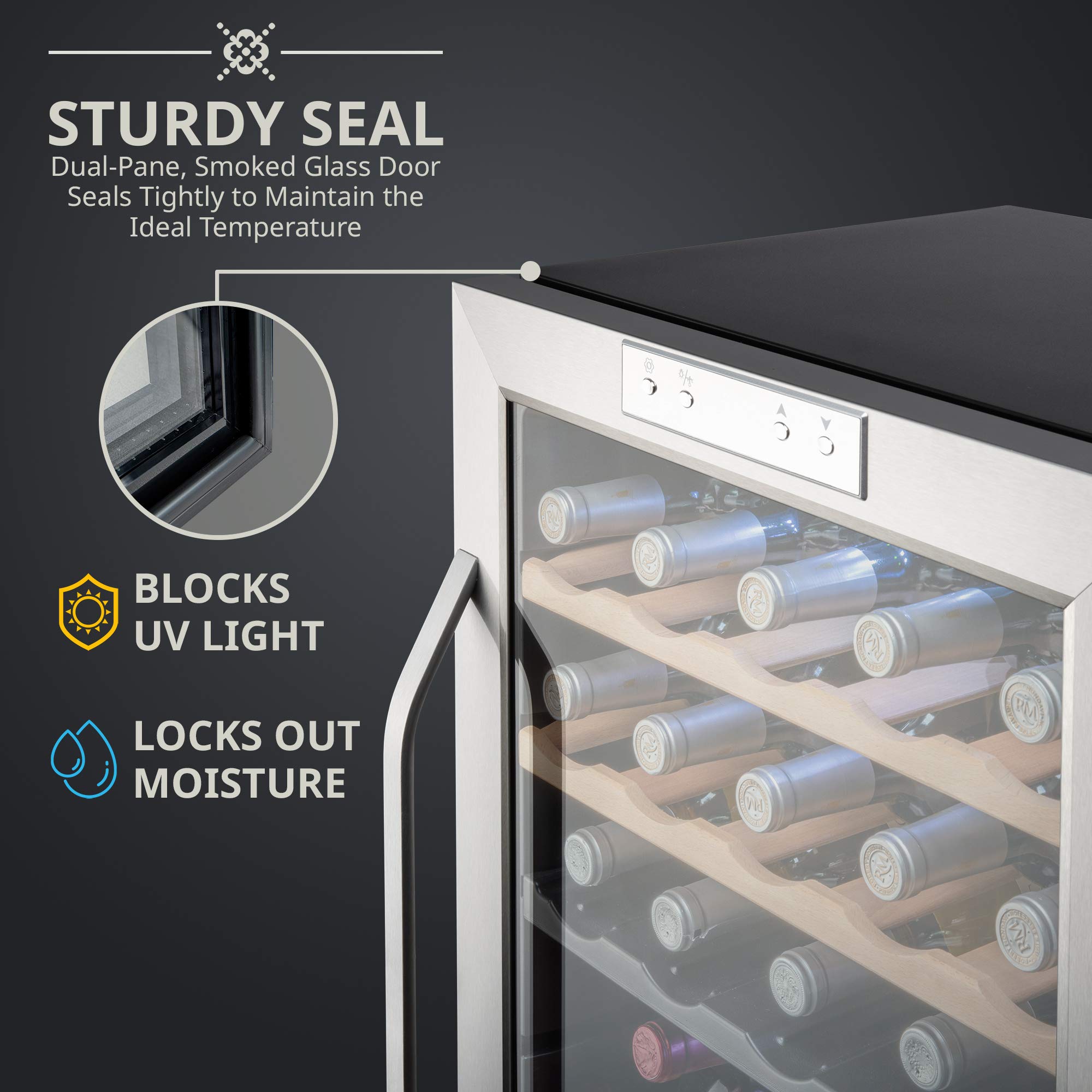 Foto 6 pulgar | Refrigerador De Vino Ivation Para 33 Botellas, Doble Zona - Venta Internacional.