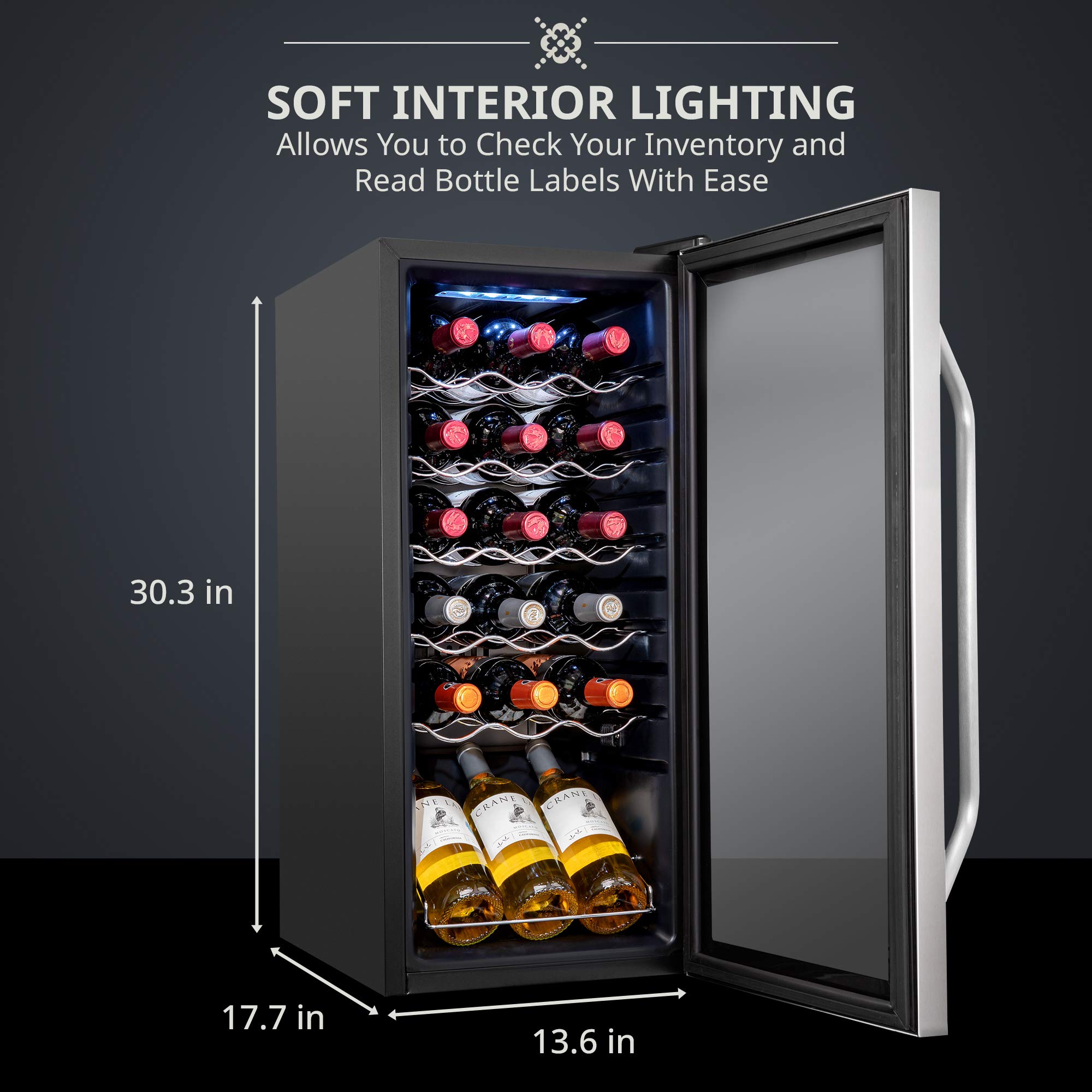 Foto 4 pulgar | Refrigerador De Vino Ivation Para 18 Botellas Con Cierre De 41 °c A 64 °c - Venta Internacional.