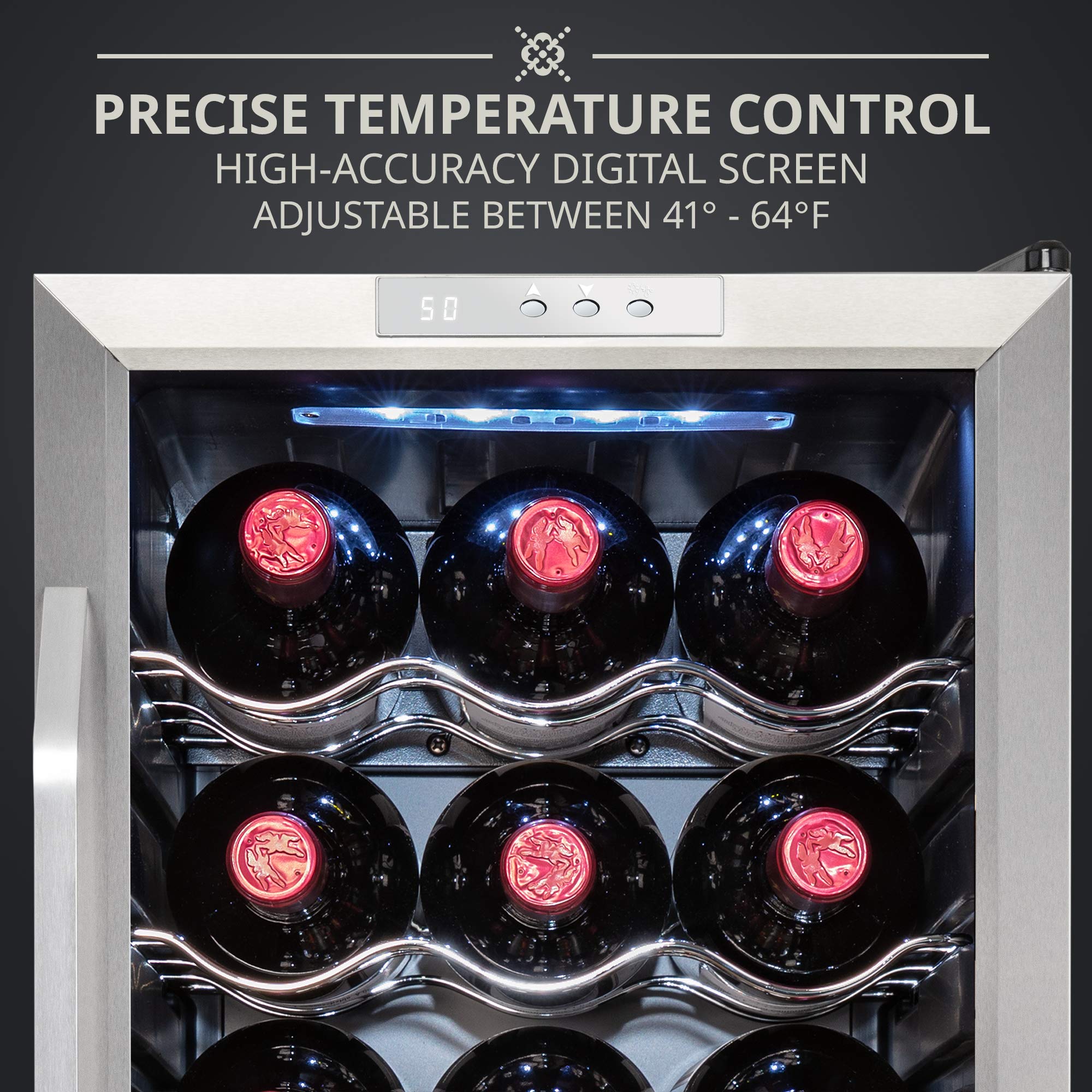 Foto 6 pulgar | Refrigerador De Vino Ivation Para 18 Botellas Con Cierre De 41 °c A 64 °c - Venta Internacional.