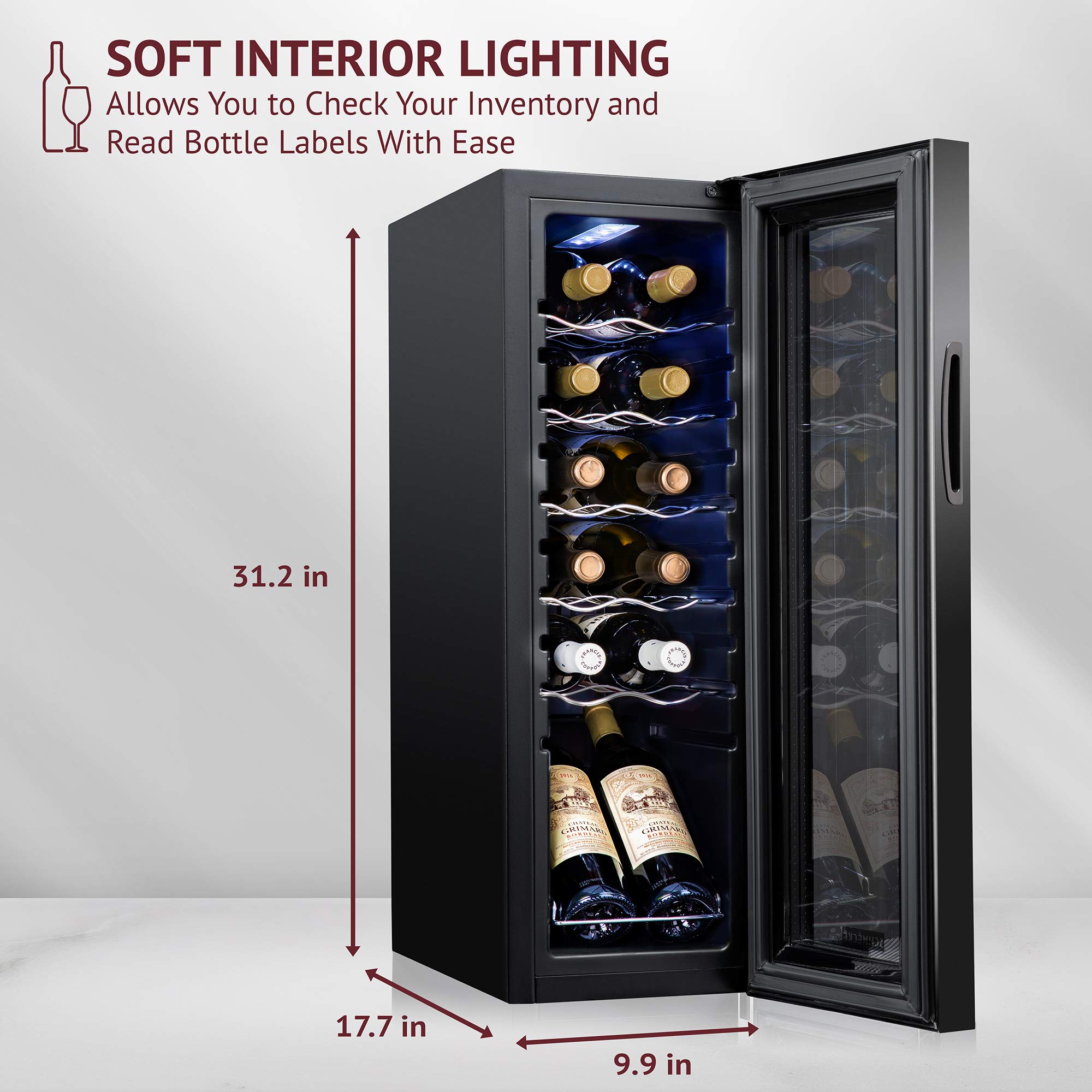 Foto 5 pulgar | Refrigerador De Vino Schmecke Para 12 Botellas Con Cierre, 41 L - Venta Internacional.