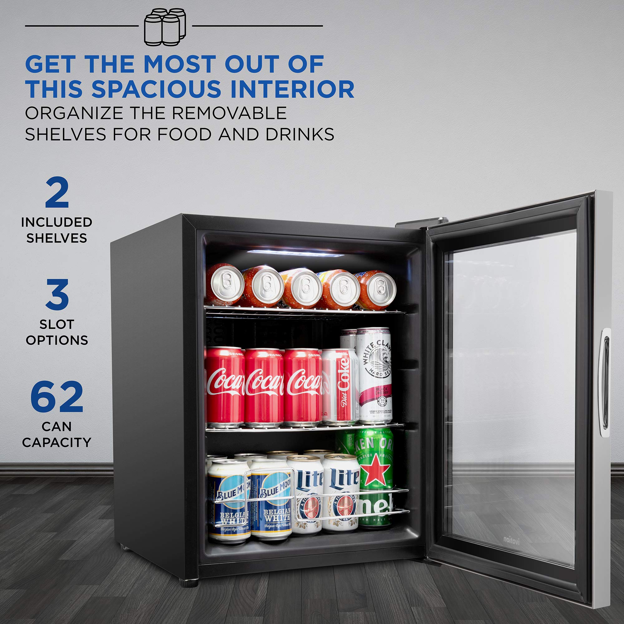 Foto 4 pulgar | Refrigerador De Bebidas Ivation 62 Lata Independiente 150 Ml - Venta Internacional.