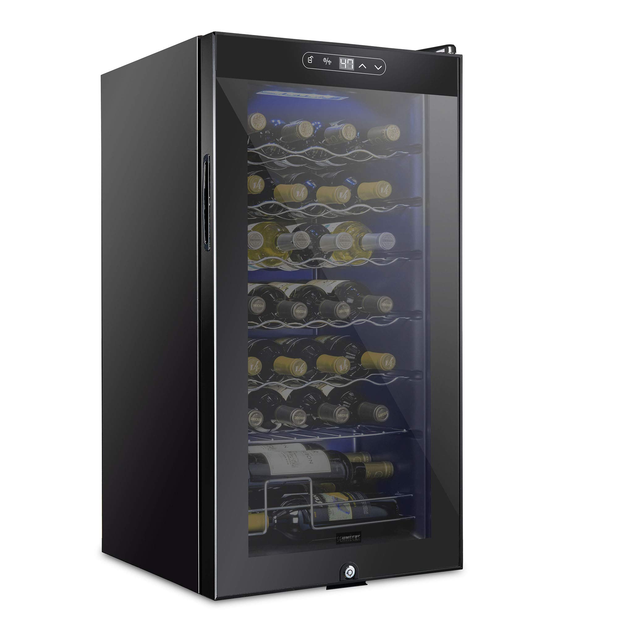 Foto 2 pulgar | Refrigerador De Vino Schmécké Para 28 Botellas Con Cierre, Color Negro - Venta Internacional.