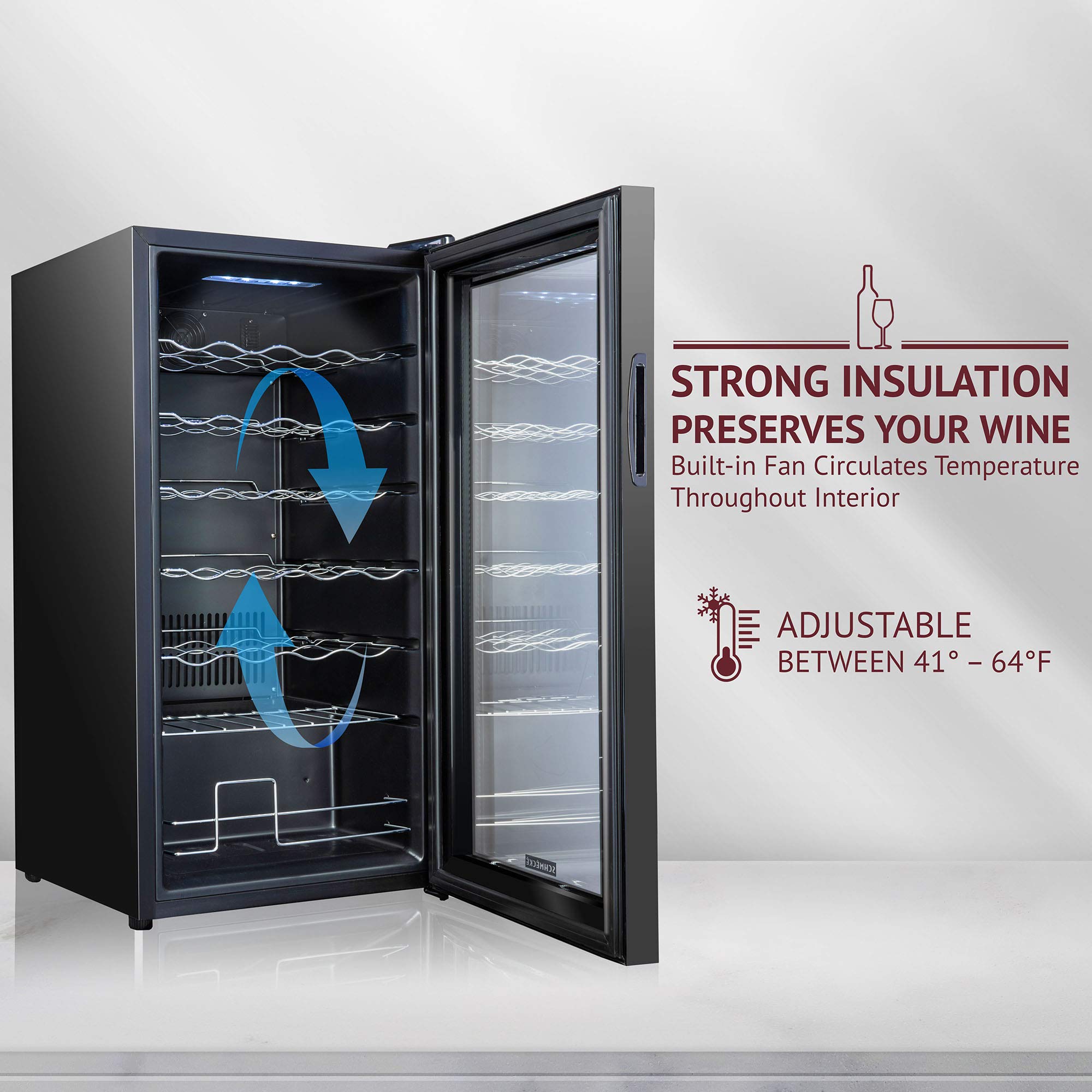 Foto 4 pulgar | Refrigerador De Vino Schmécké Para 28 Botellas Con Cierre, Color Negro - Venta Internacional.