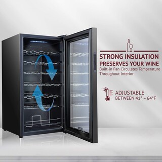 Foto 3 | Refrigerador De Vino Schmécké Para 28 Botellas Con Cierre, Color Negro - Venta Internacional.