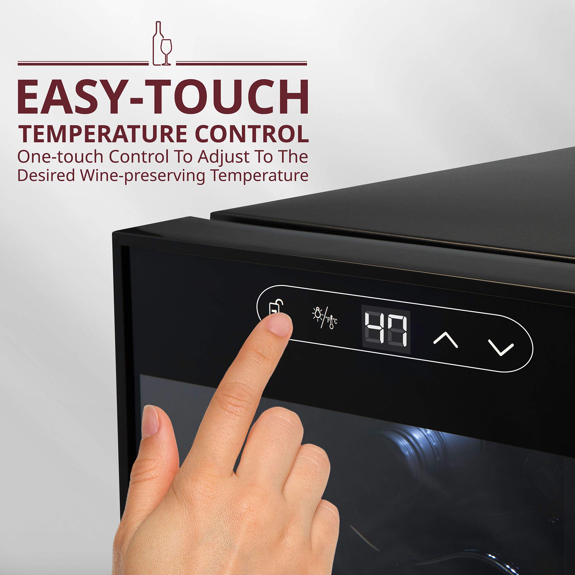Foto 5 pulgar | Refrigerador De Vino Schmécké Para 28 Botellas Con Cierre, Color Negro - Venta Internacional.