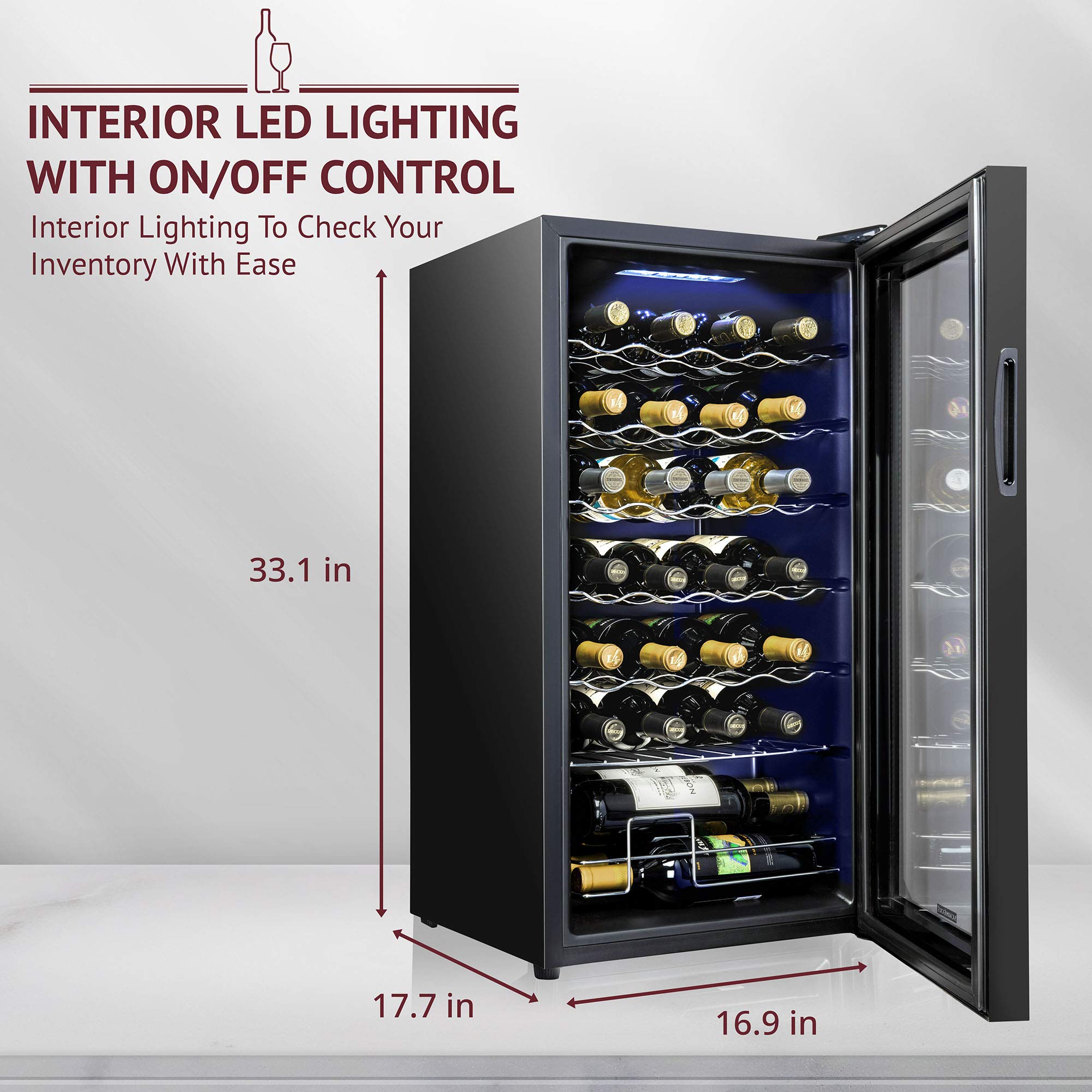 Foto 5 | Refrigerador De Vino Schmécké Para 28 Botellas Con Cierre, Color Negro - Venta Internacional.