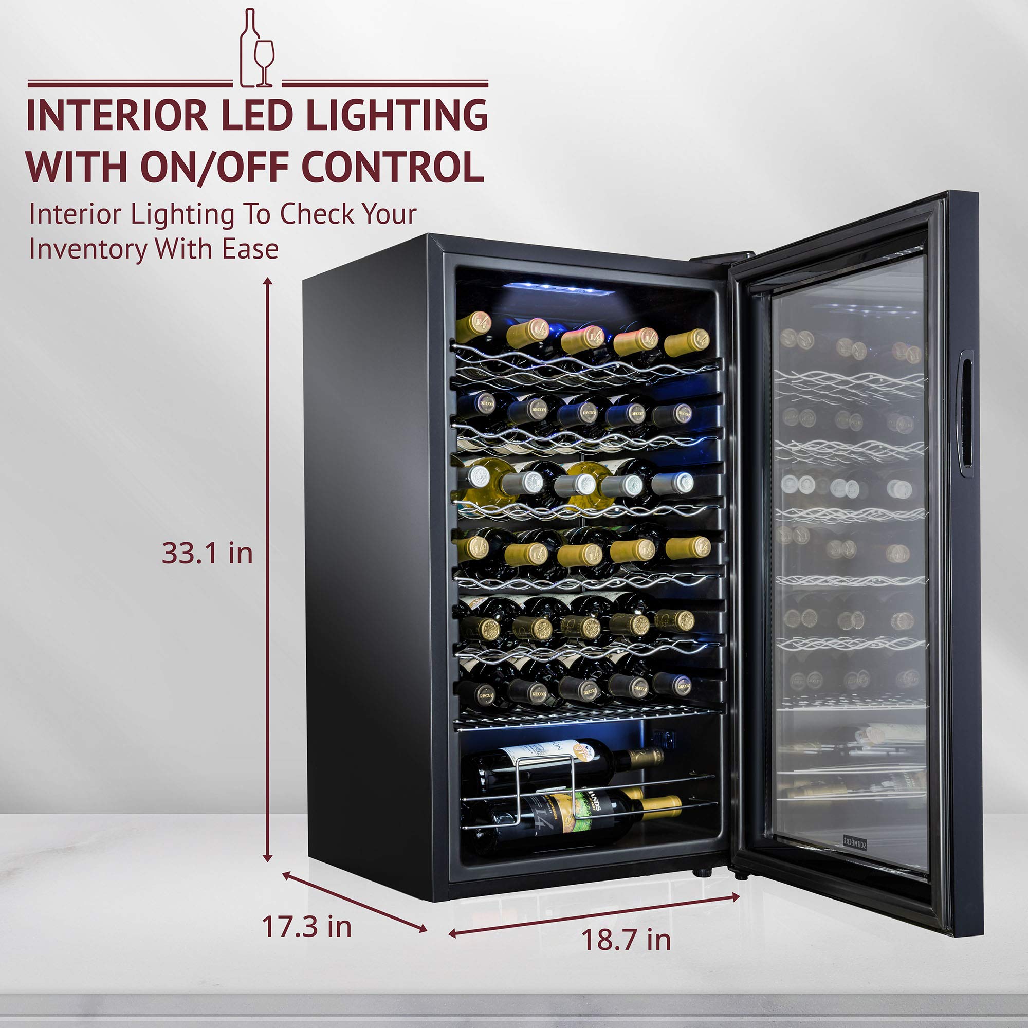 Foto 3 pulgar | Refrigerador De Vino Schmecke Para 34 Botellas Con Cierre, 41l-18l - Venta Internacional.