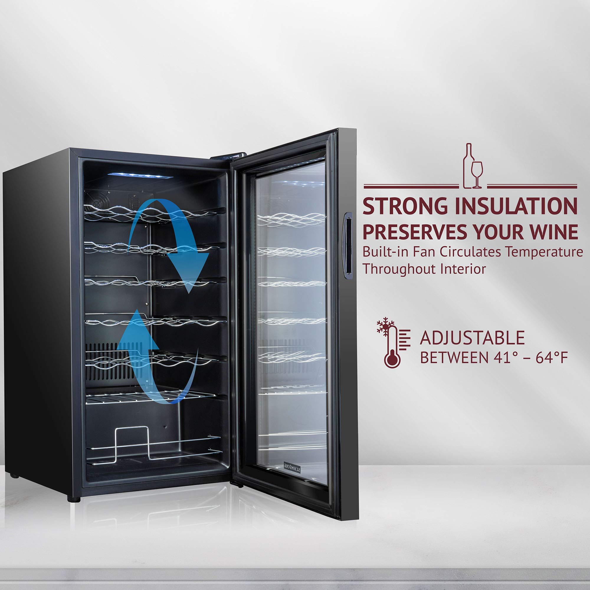 Foto 5 pulgar | Refrigerador De Vino Schmecke Para 34 Botellas Con Cierre, 41l-18l - Venta Internacional.