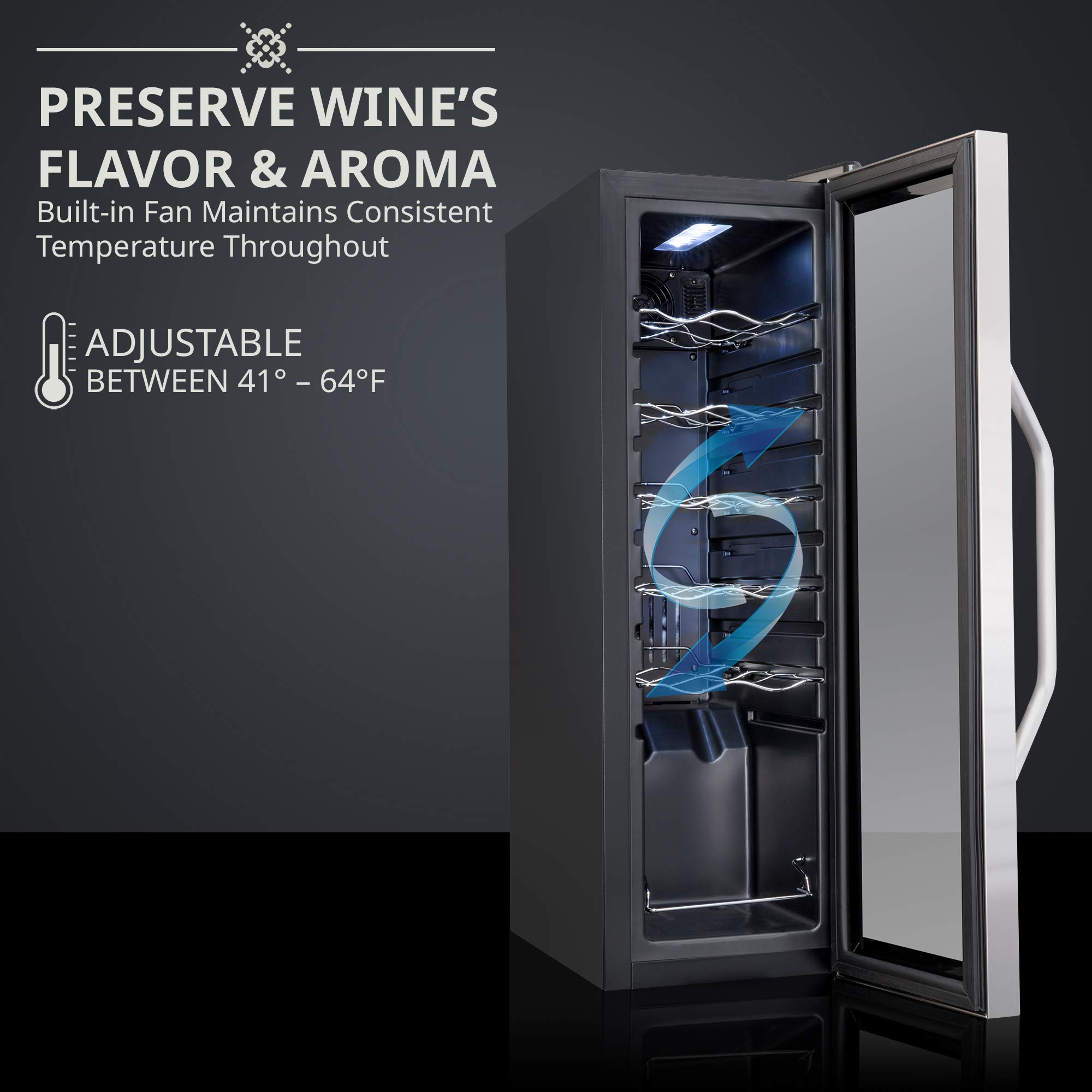 Foto 2 | Refrigerador De Vino Ivation Para 12 Botellas Con Cierre, 30 Litros - Venta Internacional.