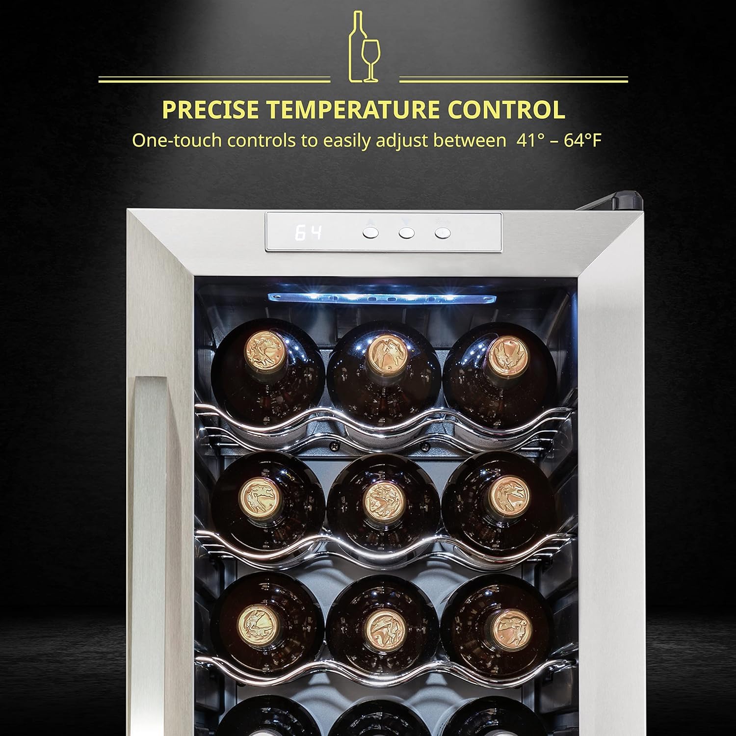 Foto 3 pulgar | Refrigerador De Vino Schmécké Para 18 Botellas Con Cierre 41°c-64°c - Venta Internacional.