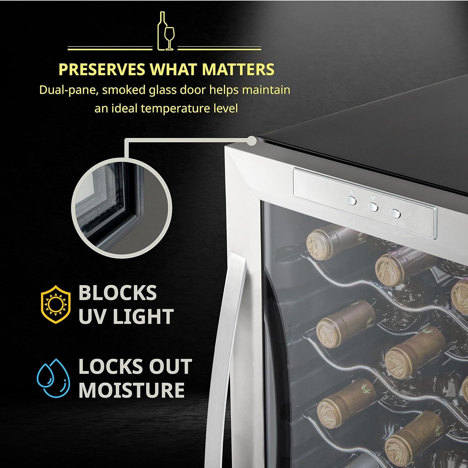 Foto 5 pulgar | Refrigerador De Vino Schmécké Para 18 Botellas Con Cierre 41°c-64°c - Venta Internacional.