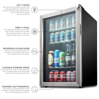 Foto 5 | Refrigerador De Bebidas Ivation 126 Lata, Independiente, Inoxidable - Venta Internacional.