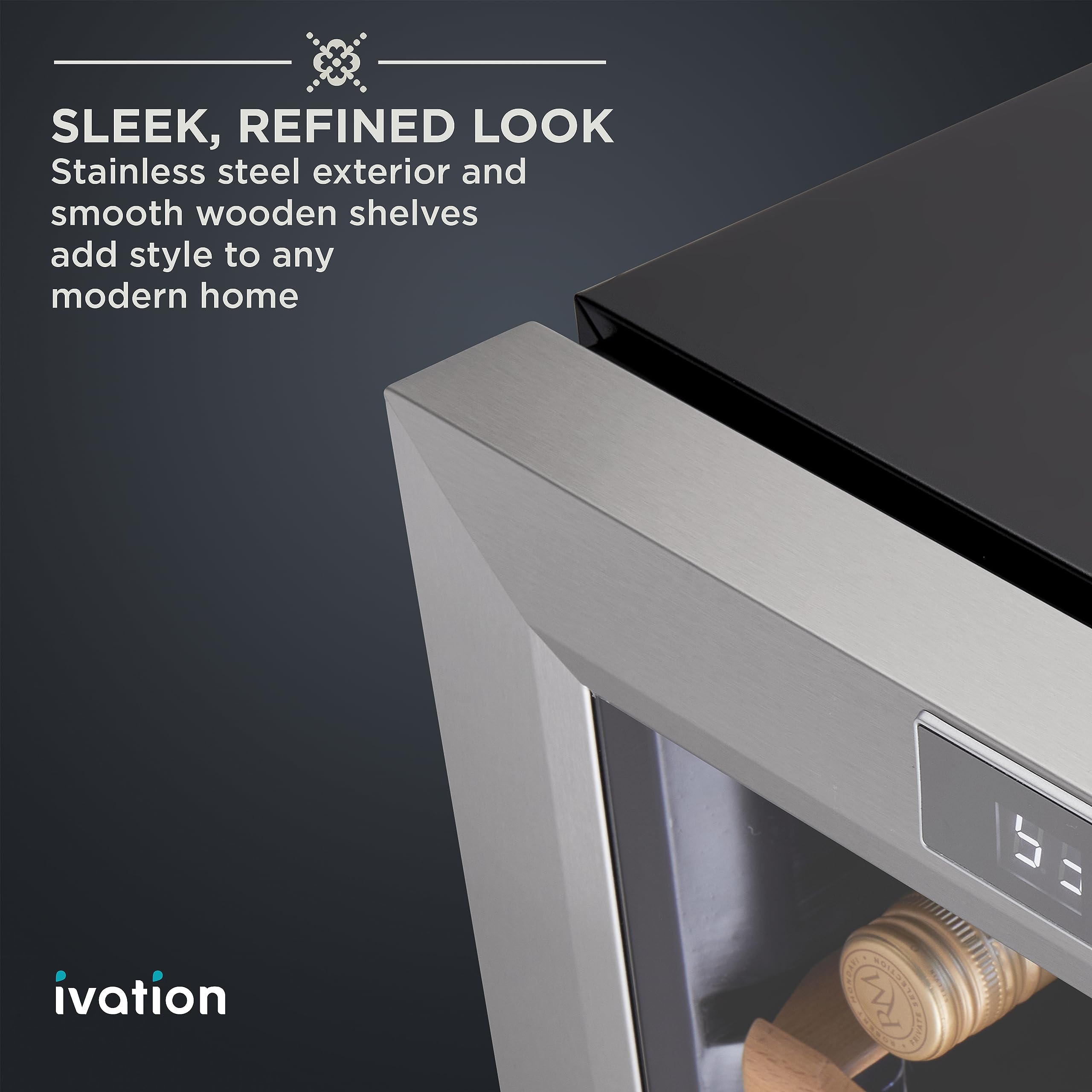 Foto 5 pulgar | Vinoteca Ivation Premium De Acero Inoxidable Para 8 Botellas - Venta Internacional.