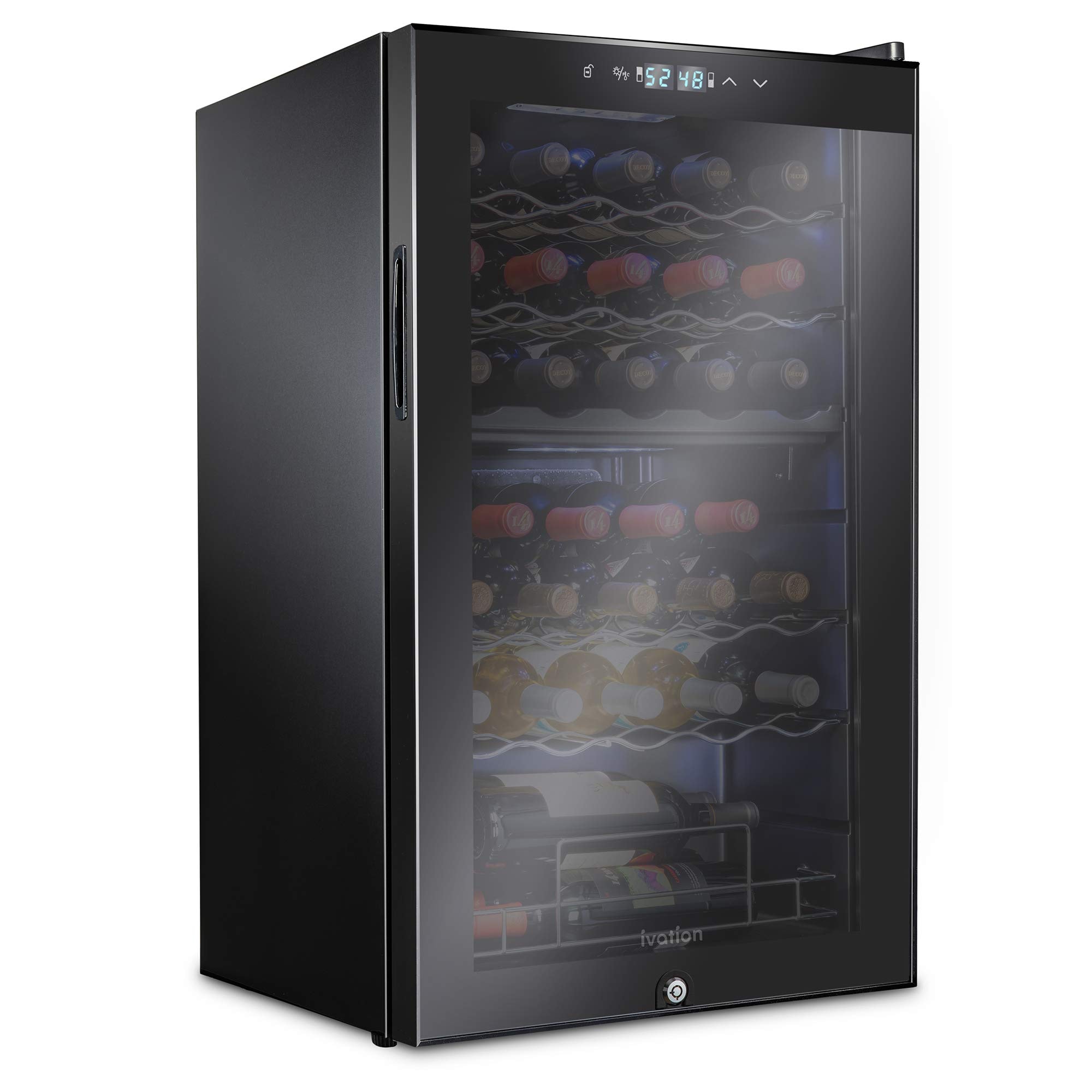 Refrigerador De Vino Ivation Para 33 Botellas, Doble Zona, Negro - Venta Internacional. $9,156