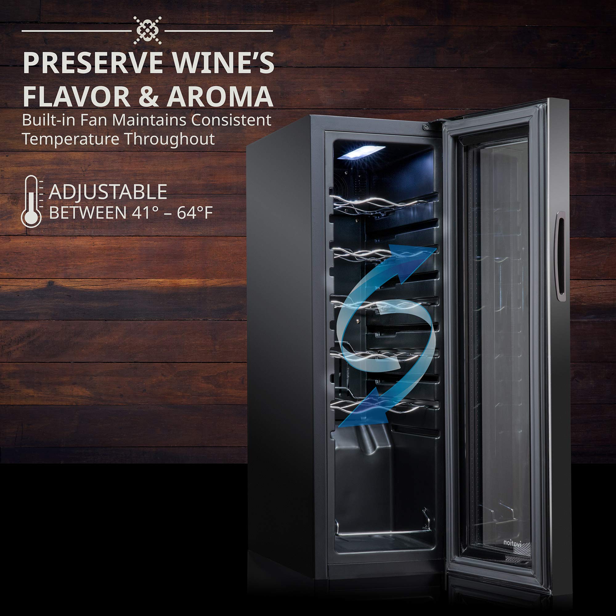 Foto 3 pulgar | Refrigerador De Vino Ivation Para 12 Botellas Con Cierre De 41 A 64 °f - Venta Internacional.