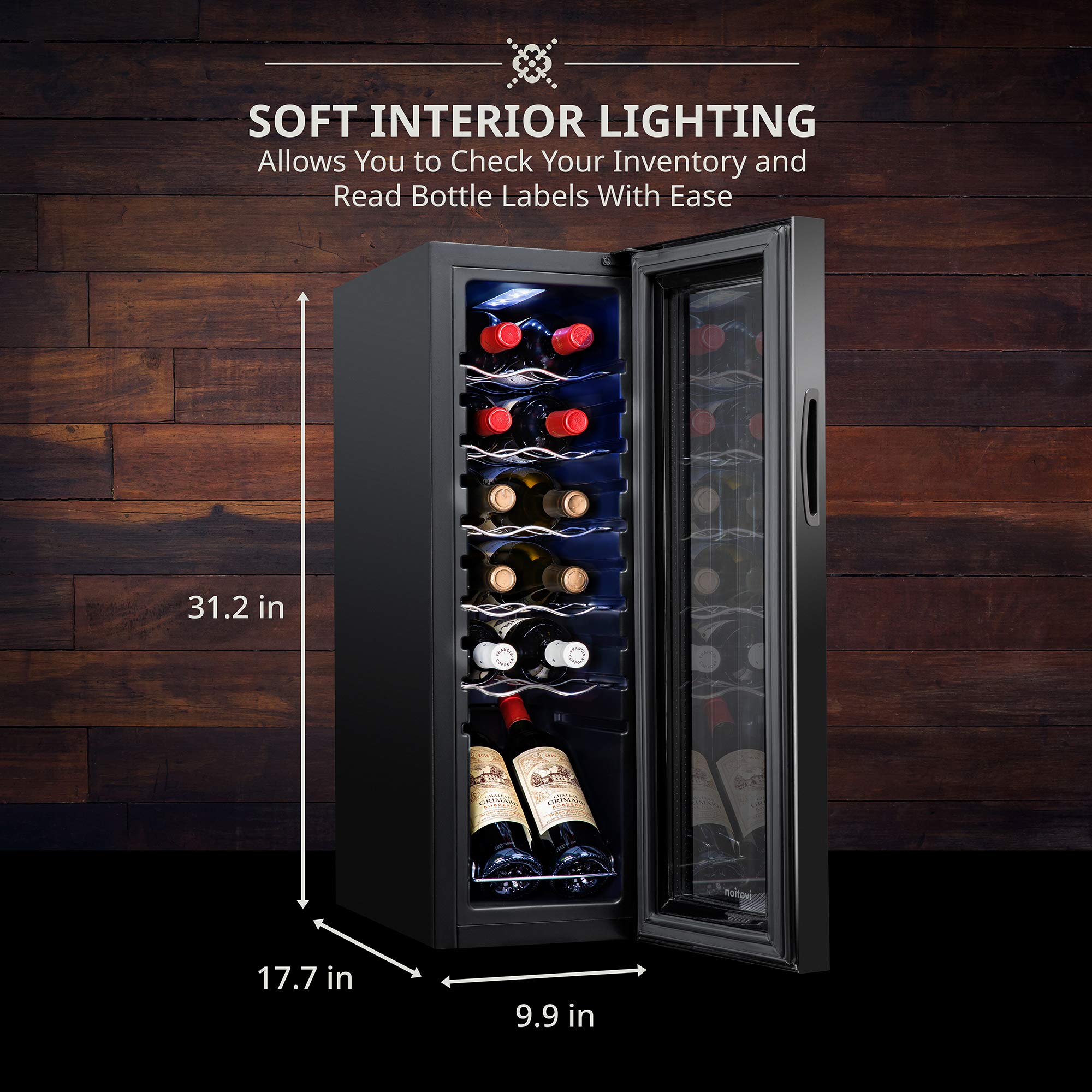 Foto 5 pulgar | Refrigerador De Vino Ivation Para 12 Botellas Con Cierre De 41 A 64 °f - Venta Internacional.