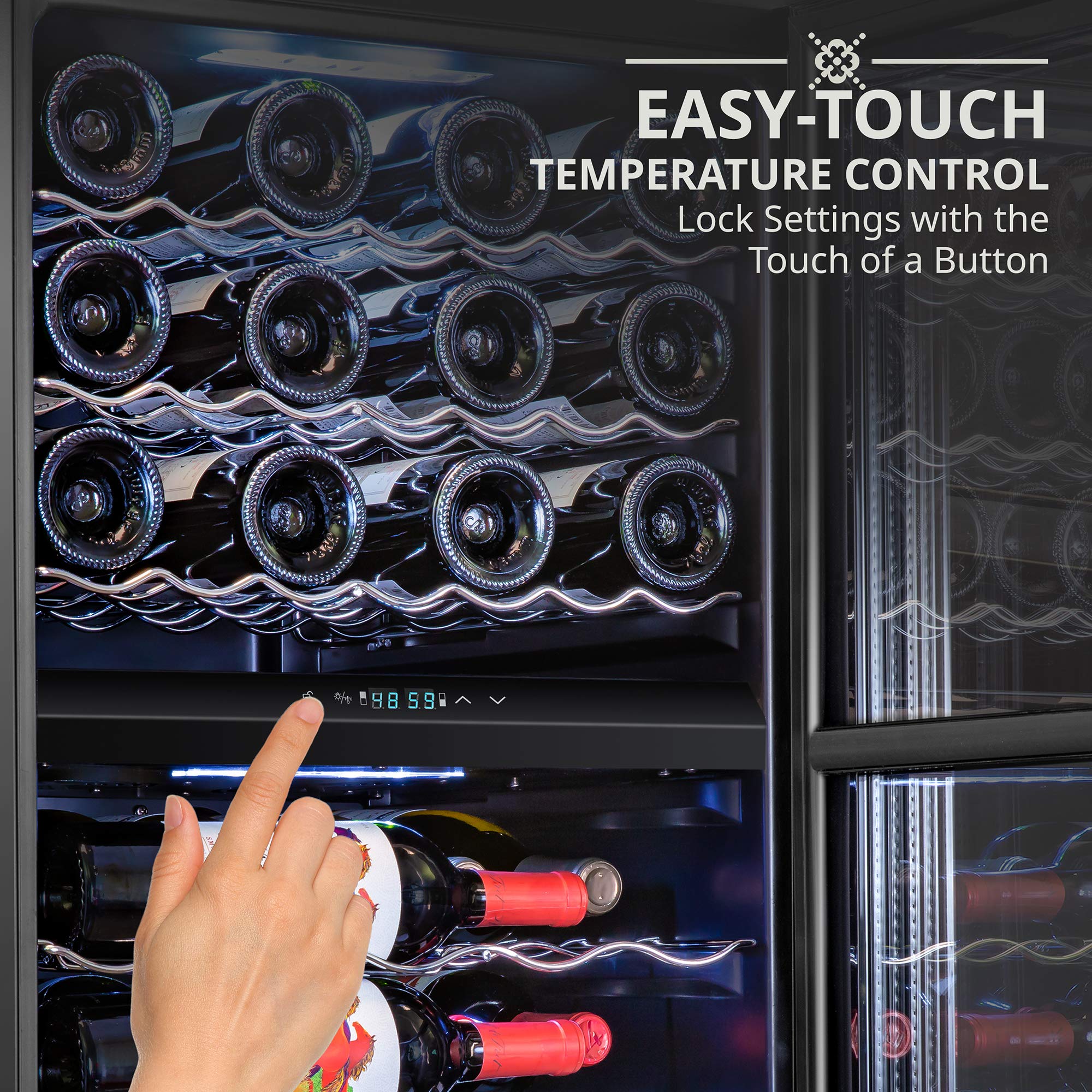 Foto 4 pulgar | Refrigerador De Vino Ivation Para 43 Botellas, Doble Zona - Venta Internacional.