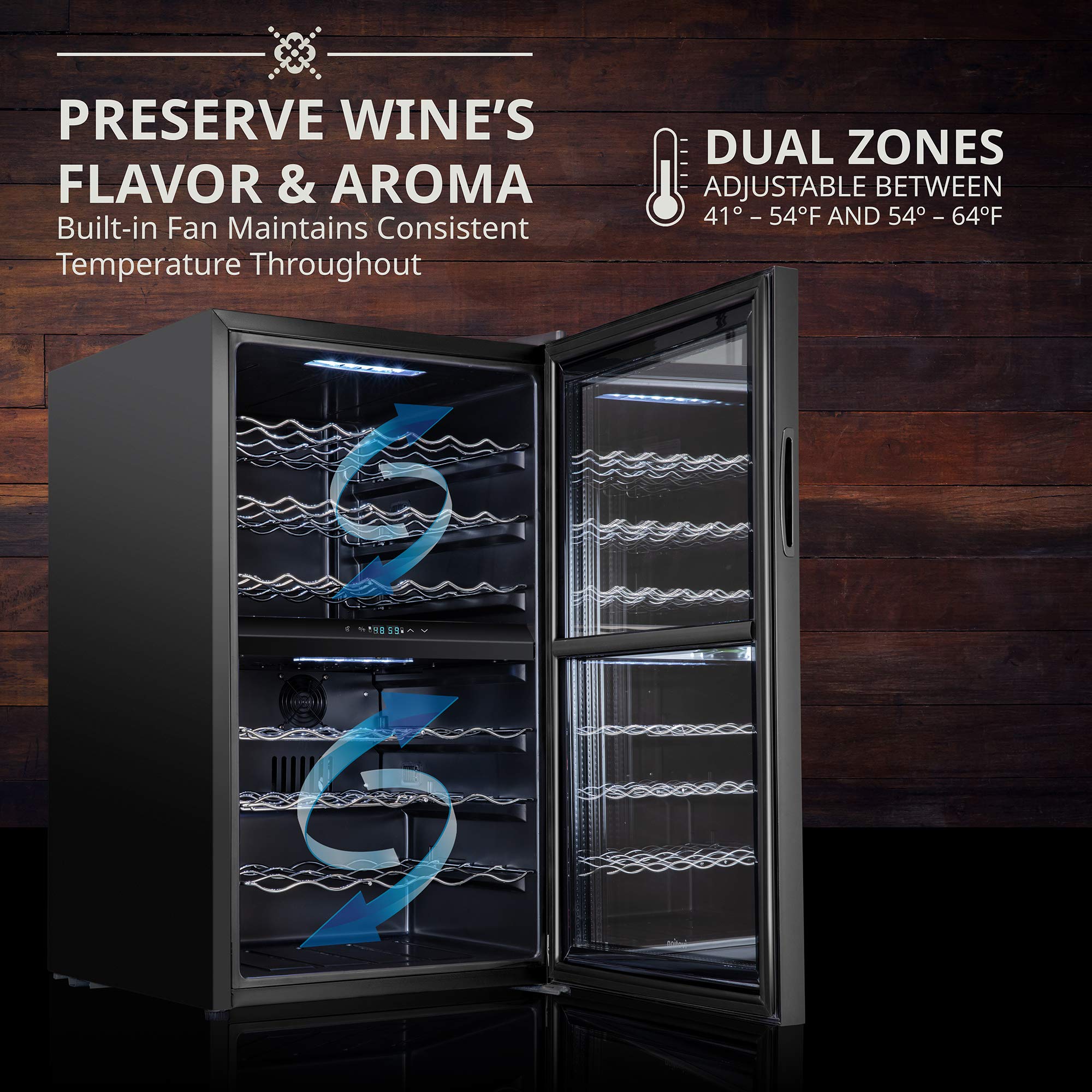 Foto 6 pulgar | Refrigerador De Vino Ivation Para 43 Botellas, Doble Zona - Venta Internacional.
