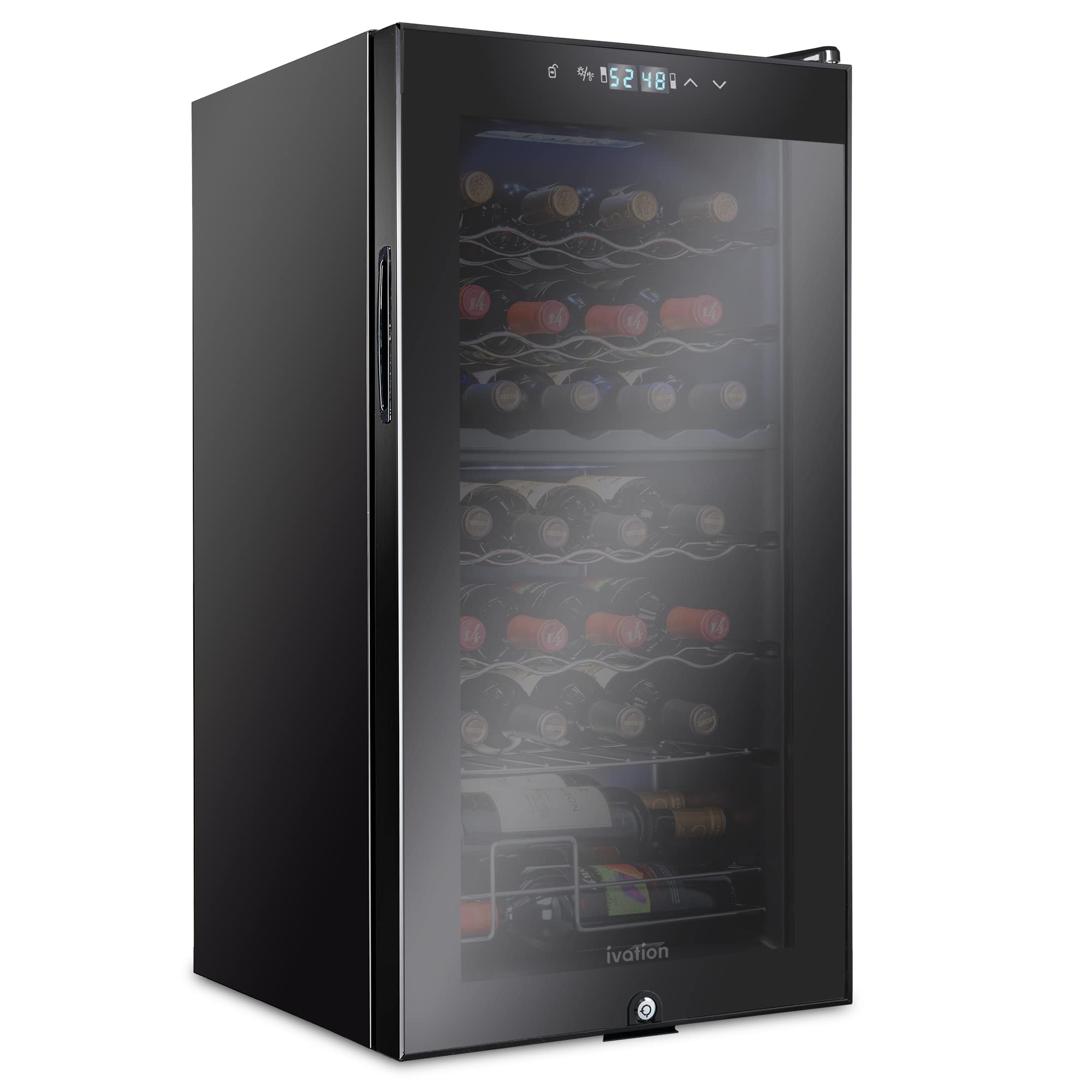 Refrigerador De Vino Ivation Para 28 Botellas Con Cierre, 65 L - Venta Internacional.