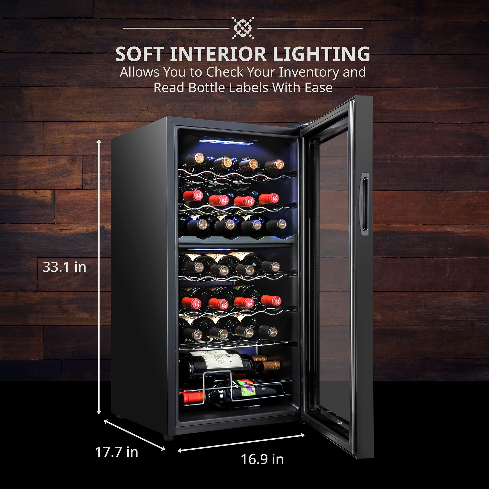 Foto 4 pulgar | Refrigerador De Vino Ivation Para 28 Botellas Con Cierre, 65 L - Venta Internacional.