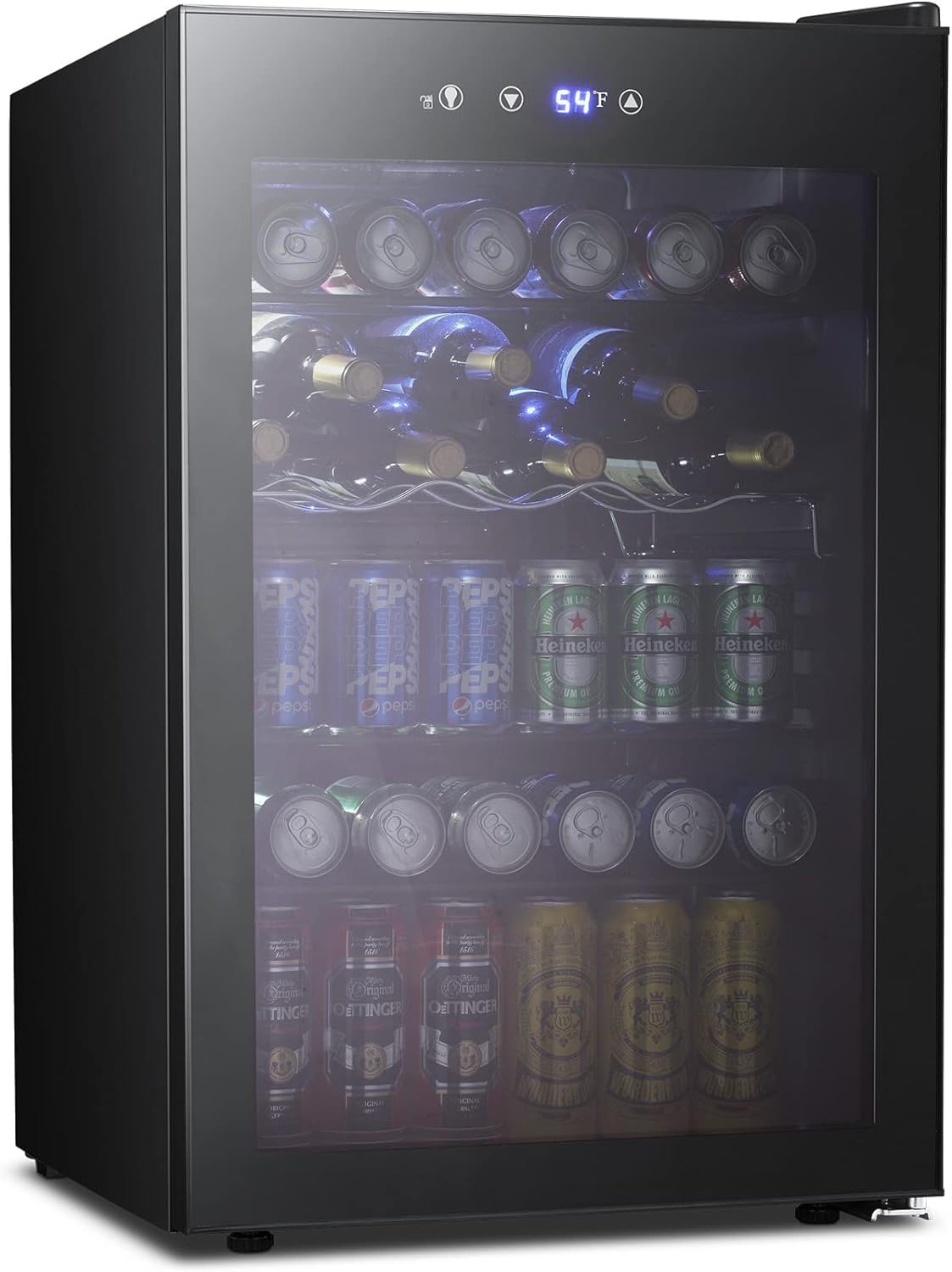 Refrigerador De Bebidas Kismile 132l/145 Latas Con Puerta De Vidrio Negra - Venta Internacional.