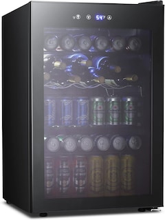 Foto 1 | Refrigerador De Bebidas Kismile 132l/145 Latas Con Puerta De Vidrio Negra - Venta Internacional.