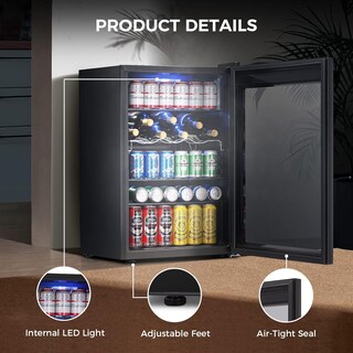 Foto 4 | Refrigerador De Bebidas Kismile 132l/145 Latas Con Puerta De Vidrio Negra - Venta Internacional.