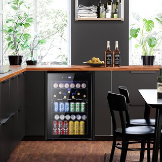 Foto 6 | Refrigerador De Bebidas Kismile 132l/145 Latas Con Puerta De Vidrio Negra - Venta Internacional.
