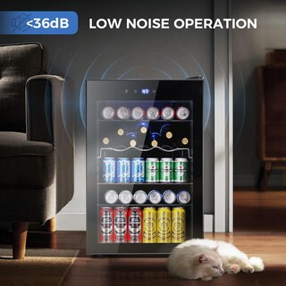 Foto 7 | Refrigerador De Bebidas Kismile 132l/145 Latas Con Puerta De Vidrio Negra - Venta Internacional.