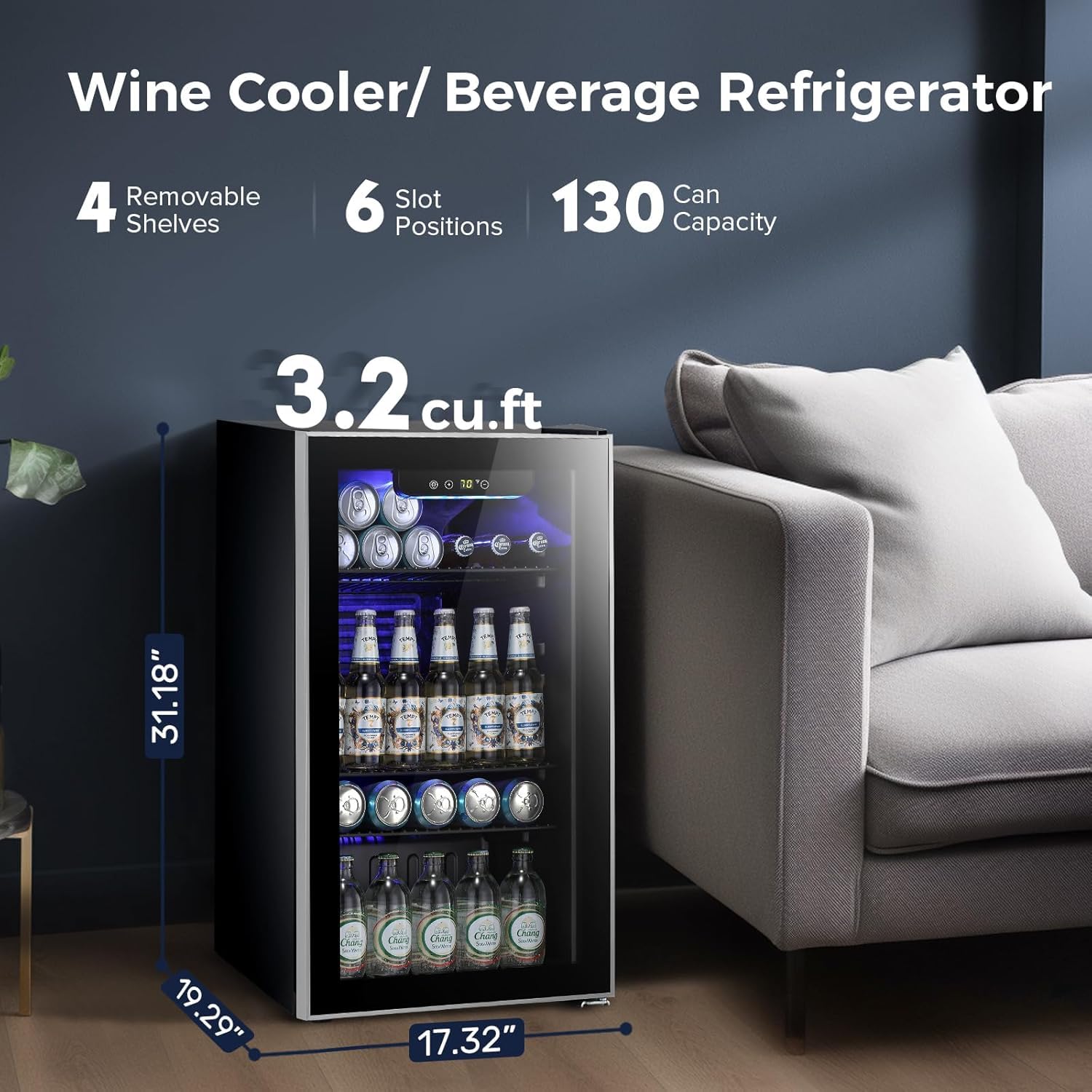 Foto 3 pulgar | Refrigerador De Bebidas Kismile 90 L, Capacidad Para 130 Latas, Negro - Venta Internacional.