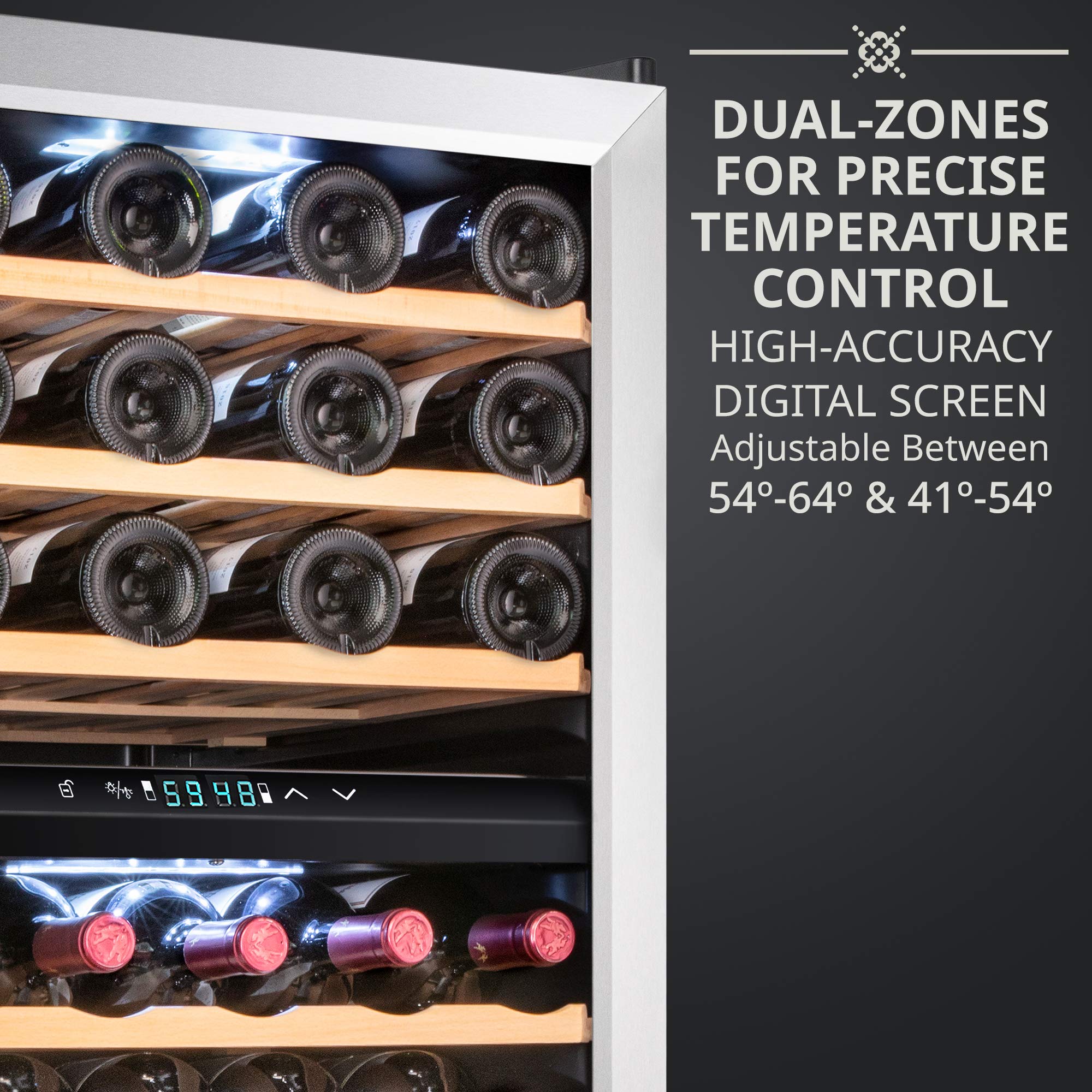 Foto 4 pulgar | Refrigerador De Vino Ivation Para 43 Botellas, Doble Zona - Venta Internacional.