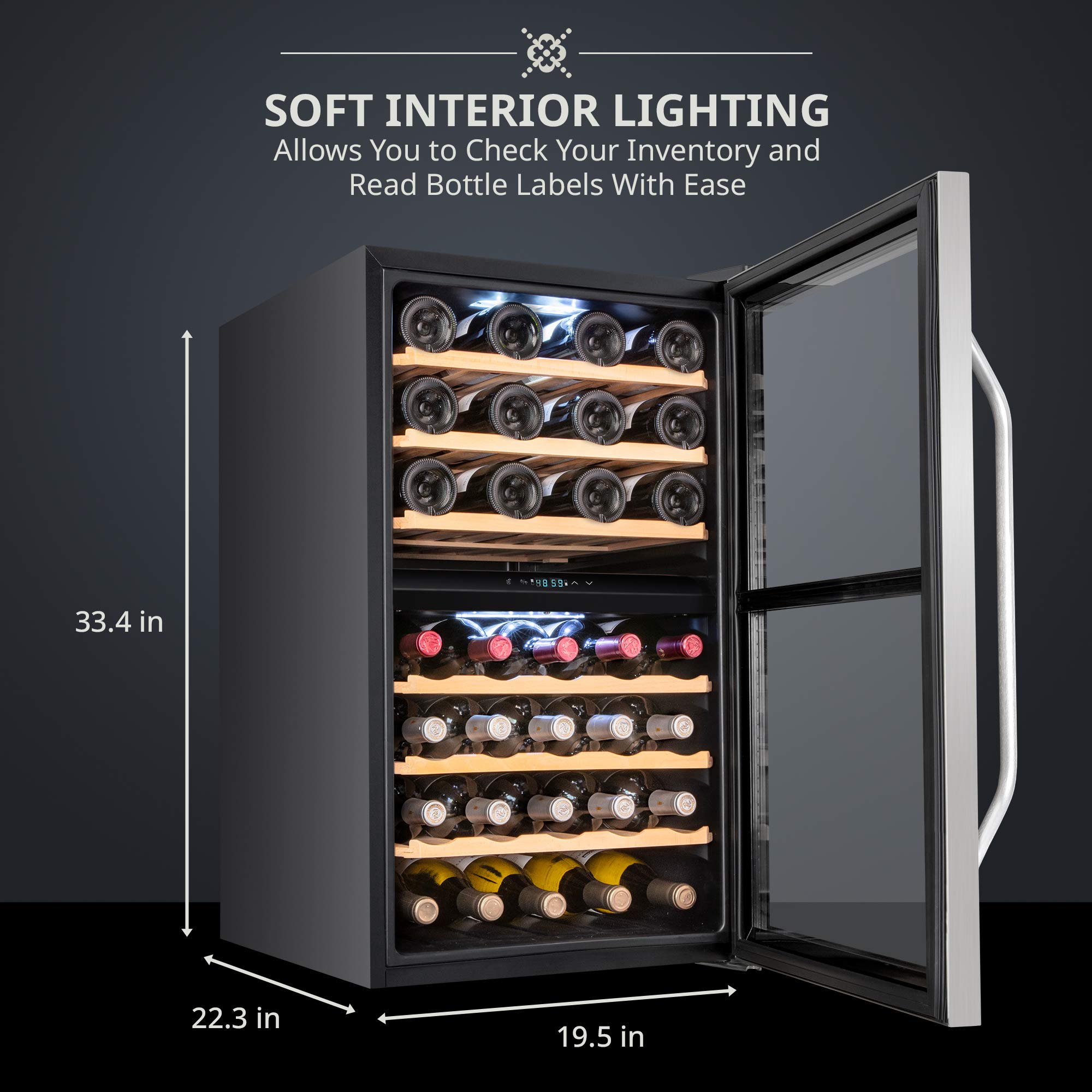 Foto 7 | Refrigerador De Vino Ivation Para 43 Botellas, Doble Zona - Venta Internacional.