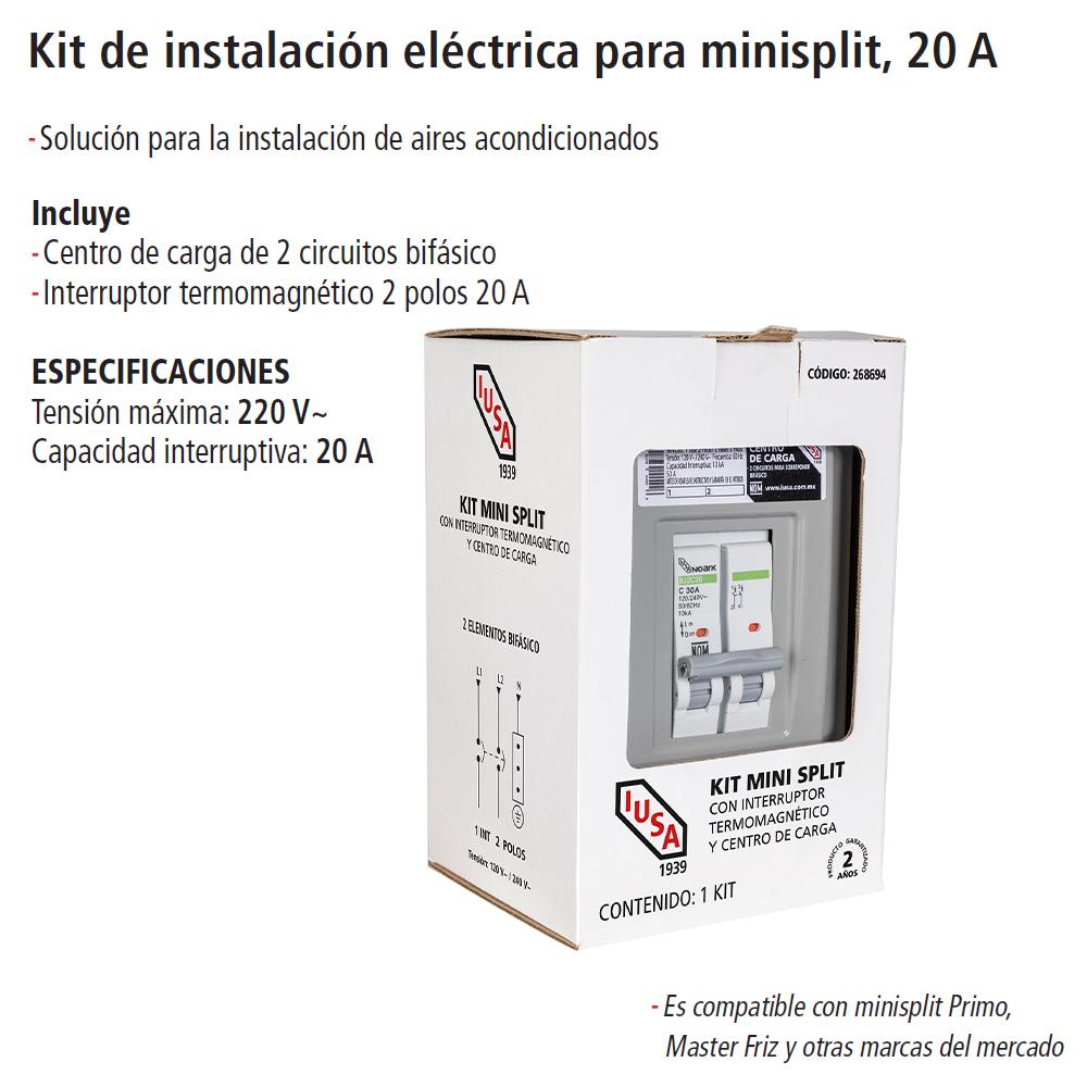 Foto 5 pulgar | Kit De Instalación Eléctrica Para Minisplit, 20 A, Iusa