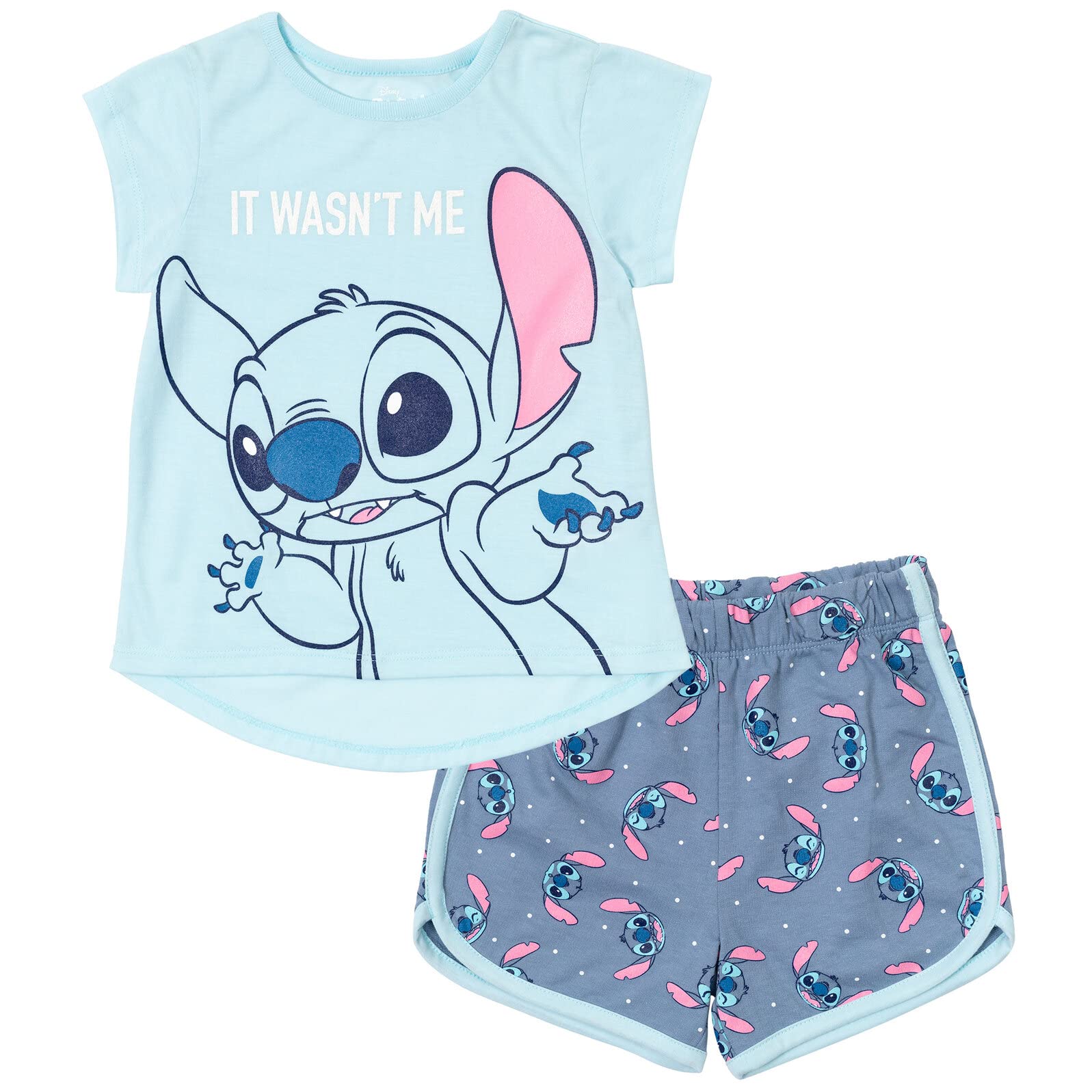 Foto 2 pulgar | Set De Ropa Disney Lilo & Stitch Para Niñas Pequeñas De 5 Años, Azul - Venta Internacional.