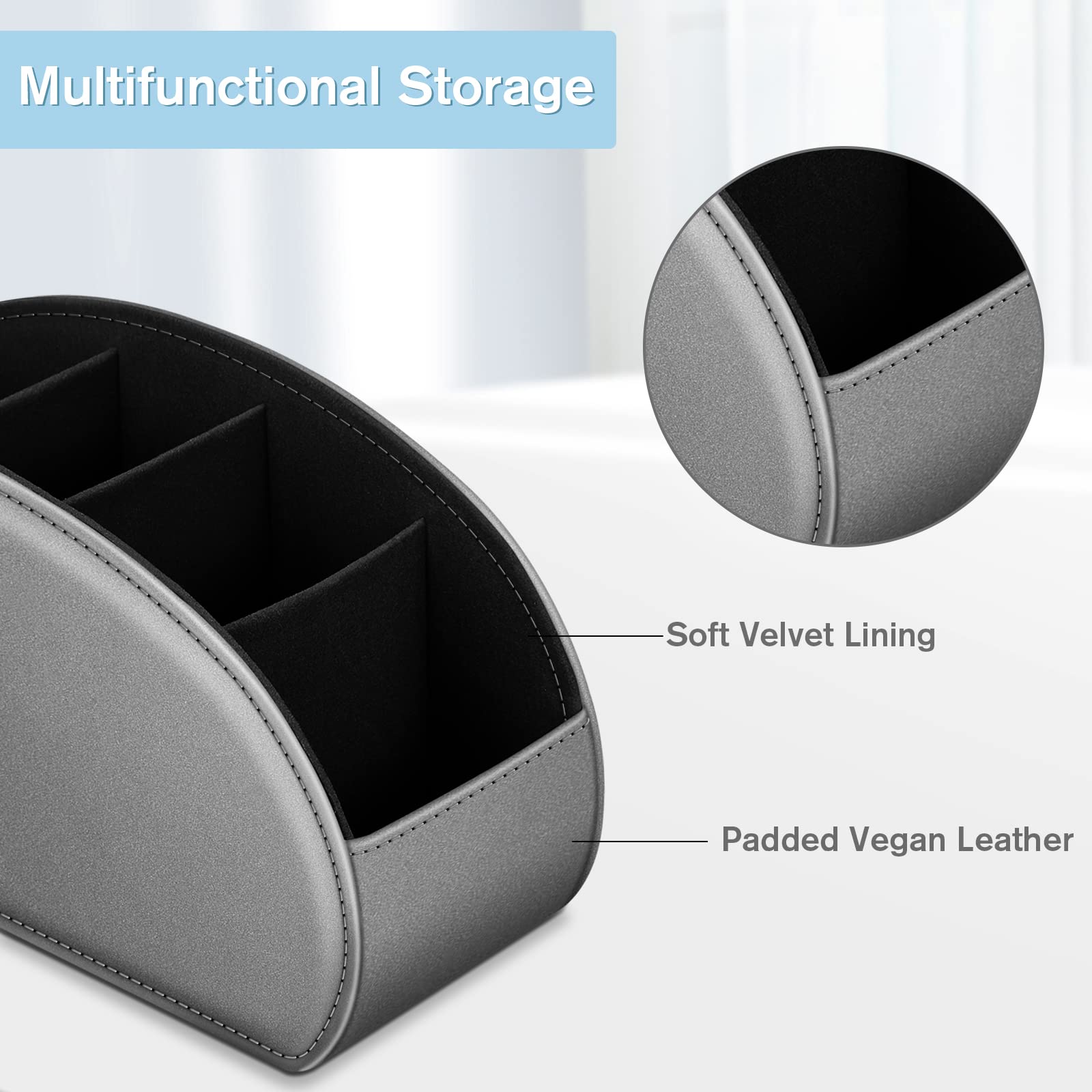 Foto 6 pulgar | Soporte Para Mando A Distancia Fintie, 5 Compartimentos, Piel Vegana - Venta Internacional.
