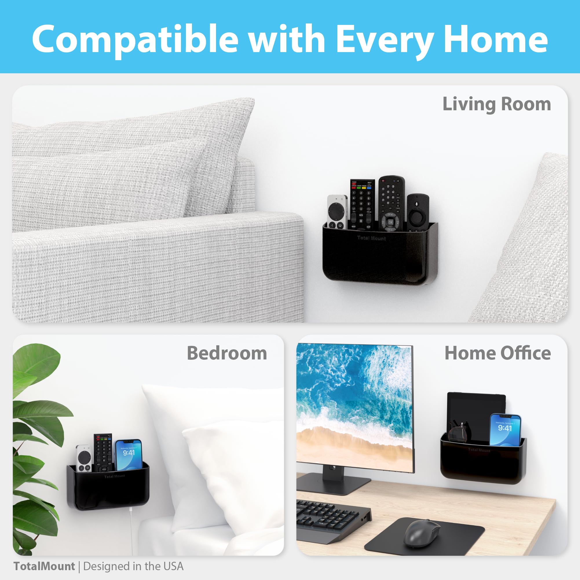 Foto 6 | Soporte Remoto Totalmount Premium  Sin Agujeros  Negro Para 3 O 4 Mandos - Venta Internacional.