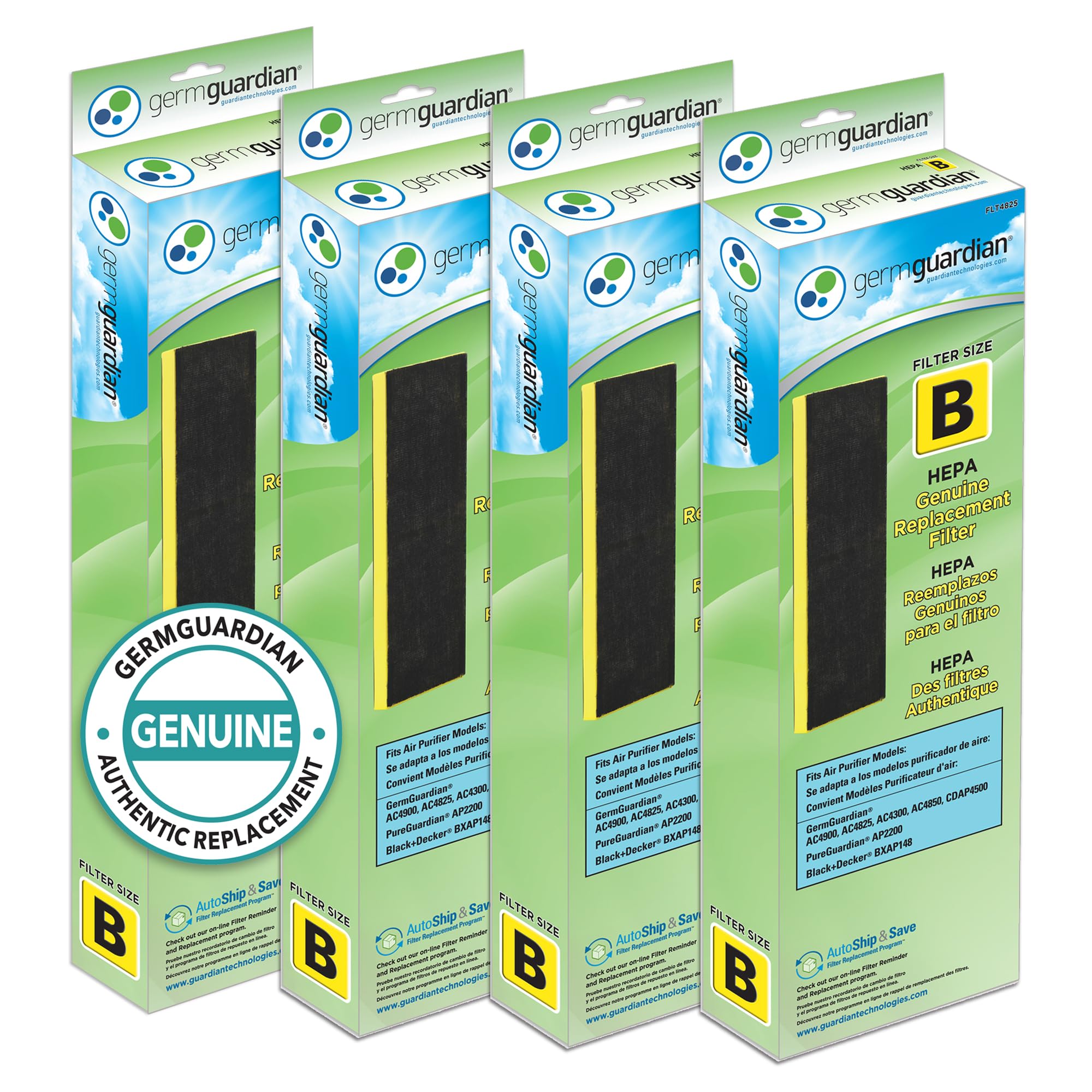 Foto 2 pulgar | Filtro De Repuesto Germguardian Hepa Pure B Para Ac4825, Paquete De 4 - Venta Internacional.