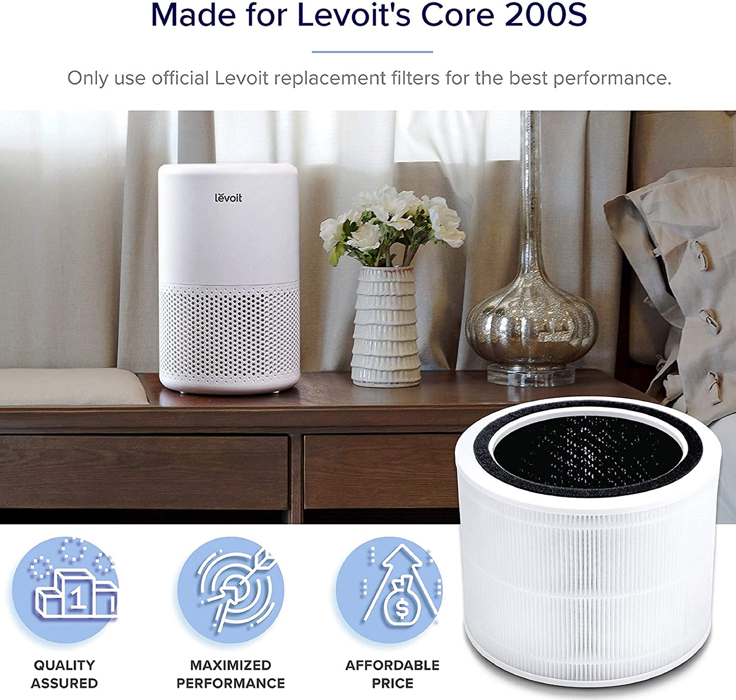 Foto 4 pulgar | Filtro de Repuesto para Purificador de Aire Levoit Core 200S-P Paquete de 2 - Venta Internacional