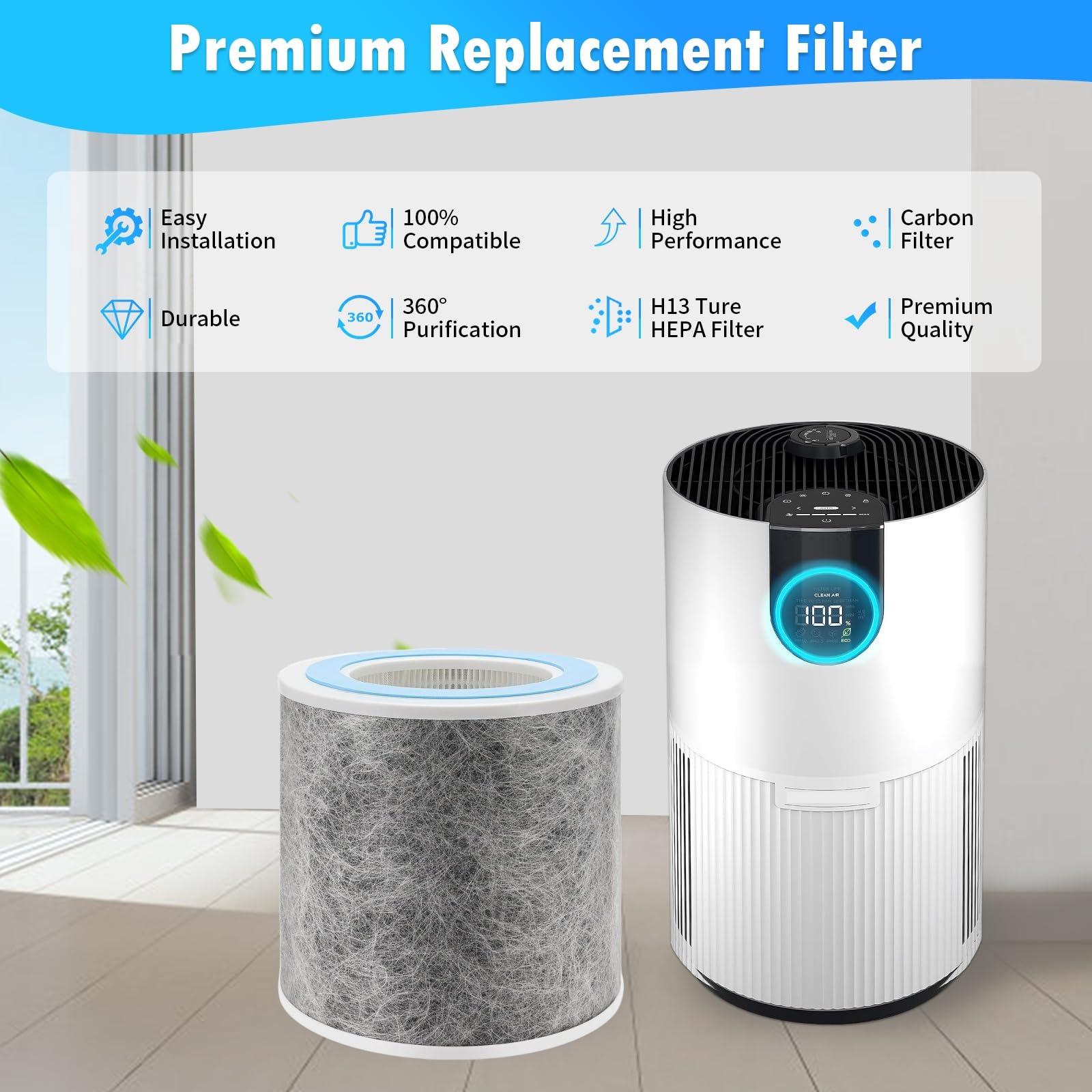 Foto 8 pulgar | Filtro Purificador De Aire Derblue Compatible Con Shark Hp100/hp102 - Venta Internacional.