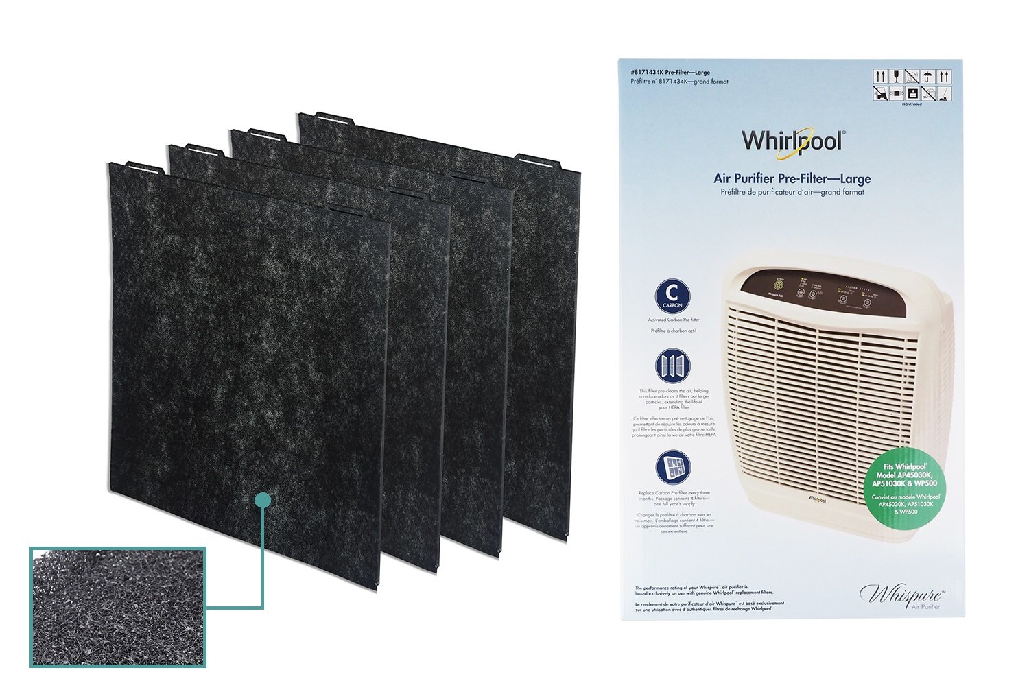 Foto 4 pulgar | Prefiltros Purificadores de Aire Whirlpool 8171434k Paquete de 4- Venta Internacional